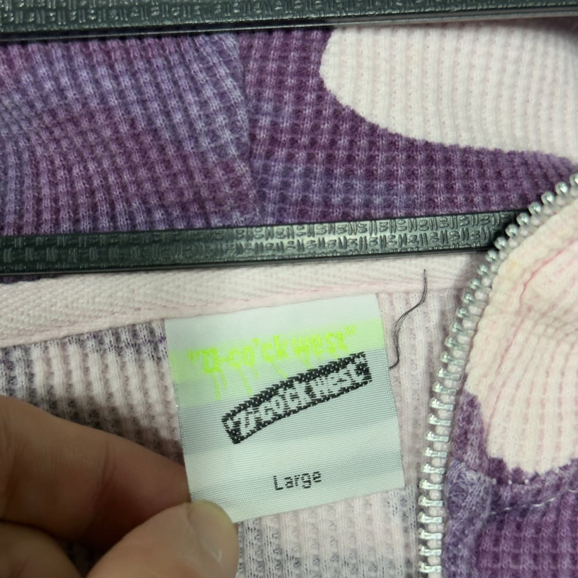 VTG 빈티지 퍼플 카모 와플 루즈핏 풀 집업 후디 상품이미지6