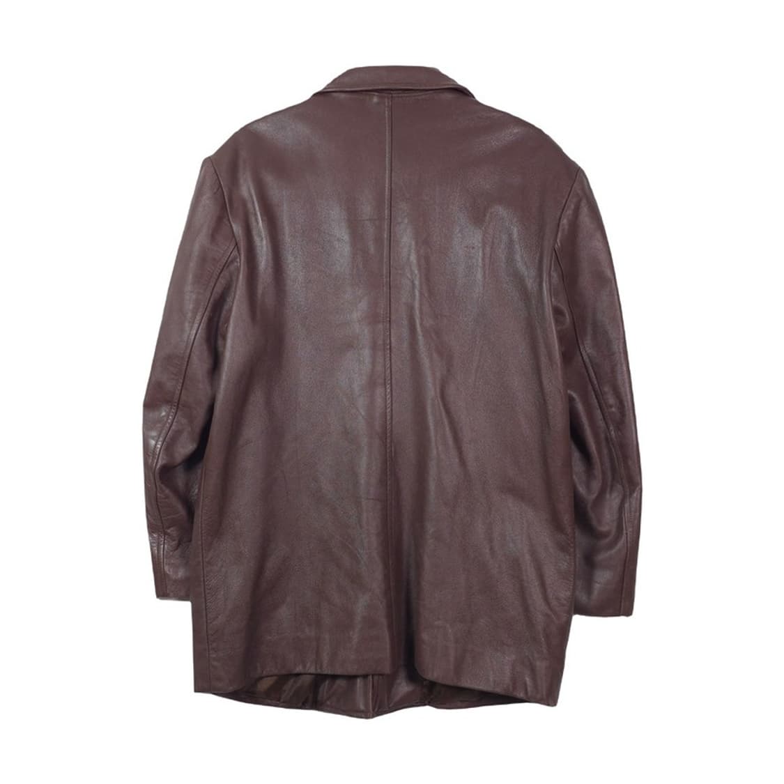 빈티지 브라운 레더 싱글 카 코트 상품이미지2