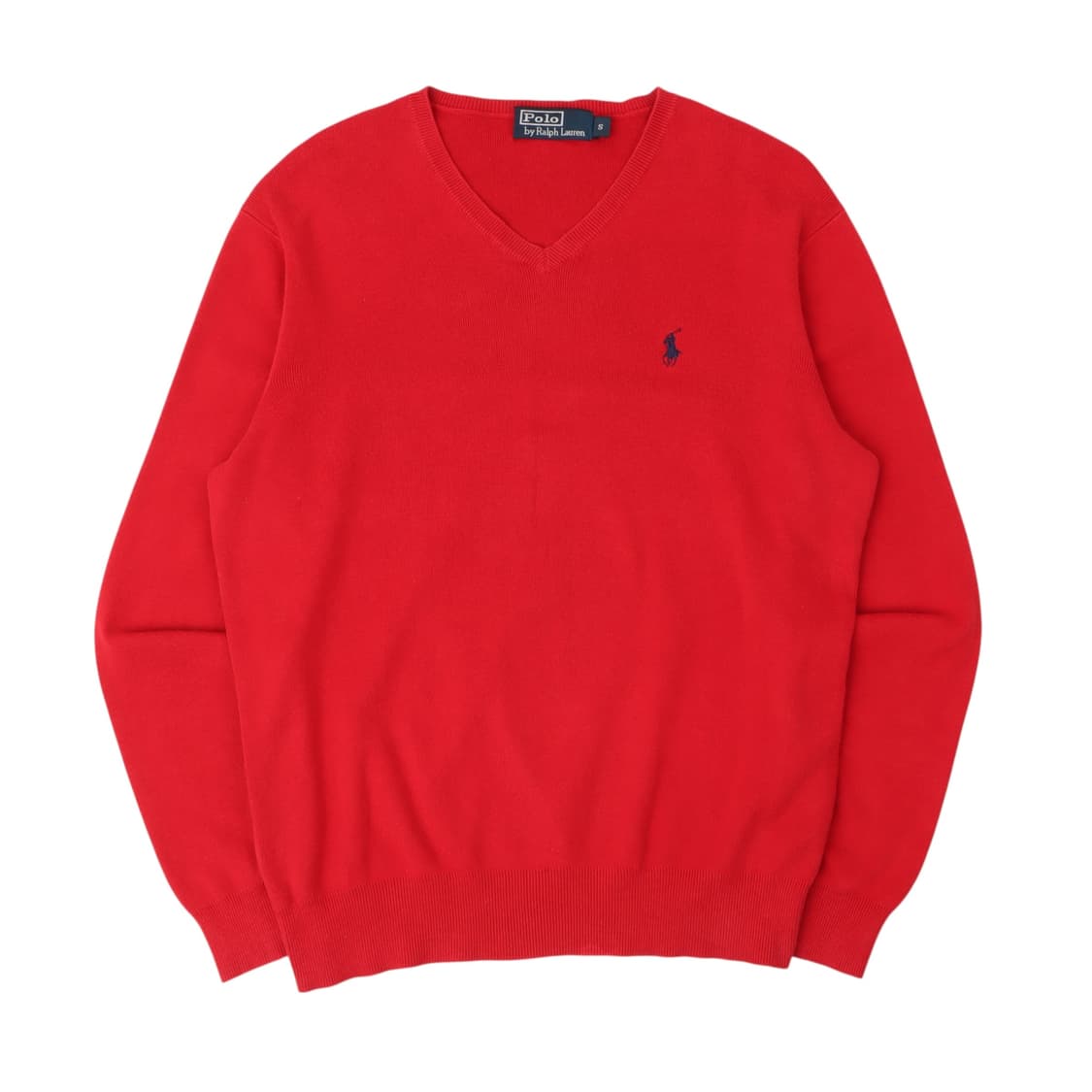 폴로 랄프로렌 레드 피마코튼 브이넥 니트 상품이미지1