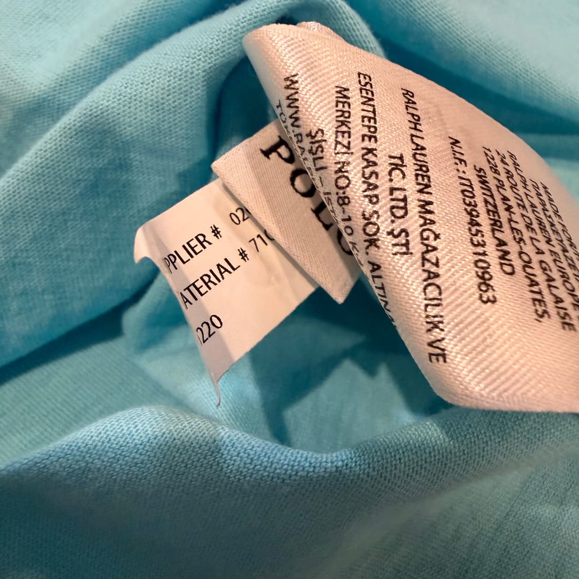 폴로 랄프로렌 브이넥 스카이블루 반팔 티셔츠 상품이미지4