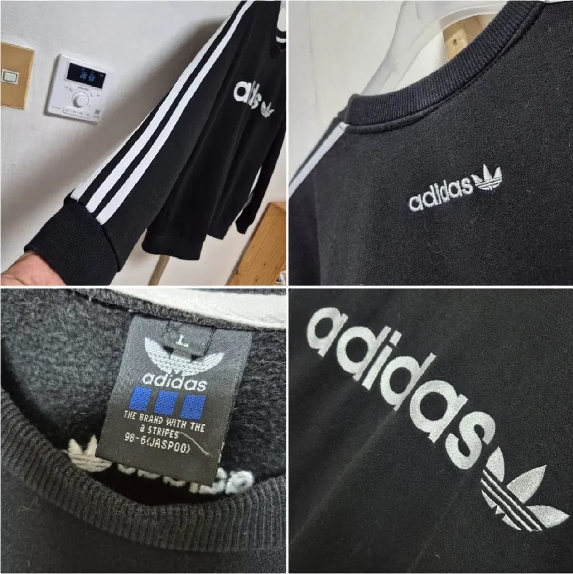 최상 아디다스 L 기모 자수 빅로고 클래식 맨투맨 상품이미지3
