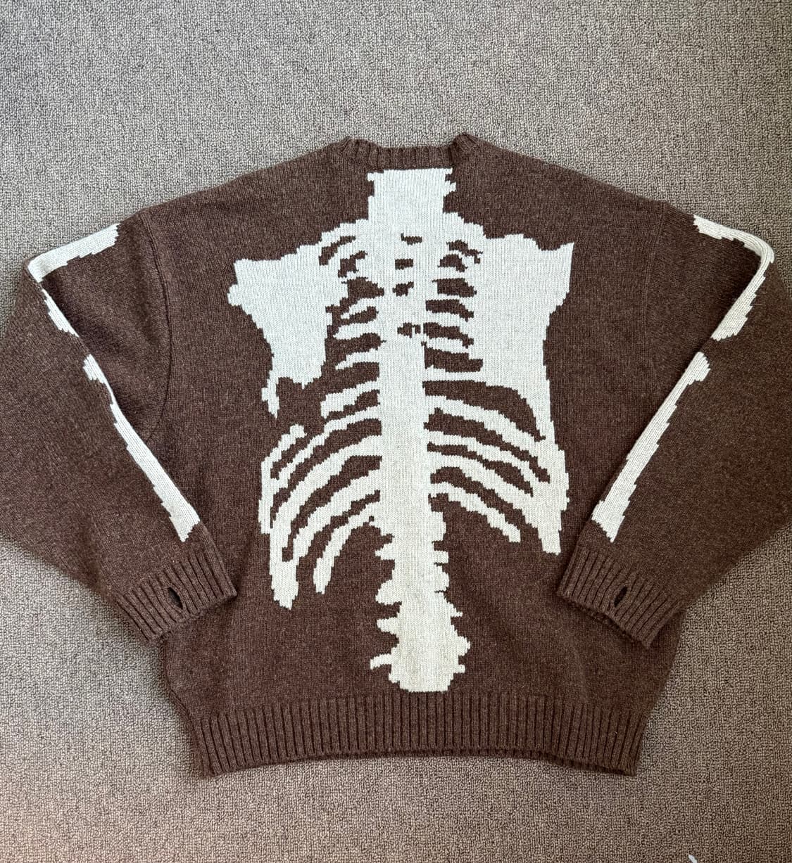 KAPITAL 캐피탈 5G 울 본 크루넥 스웨터 브라운 1사이즈 상품이미지1