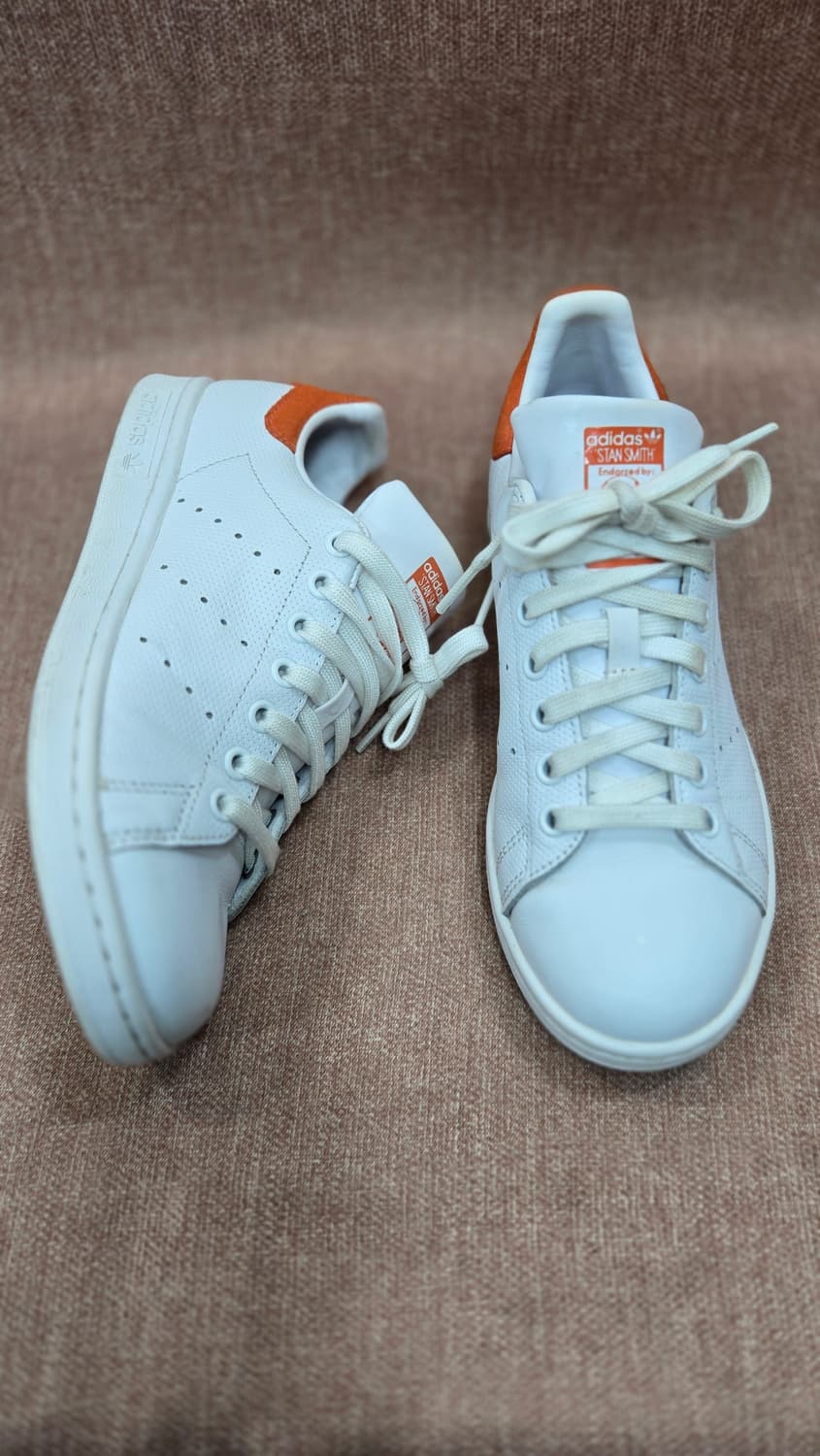 아디다스 240mm- 스탠스미스 흰색/오렌지 상품이미지1