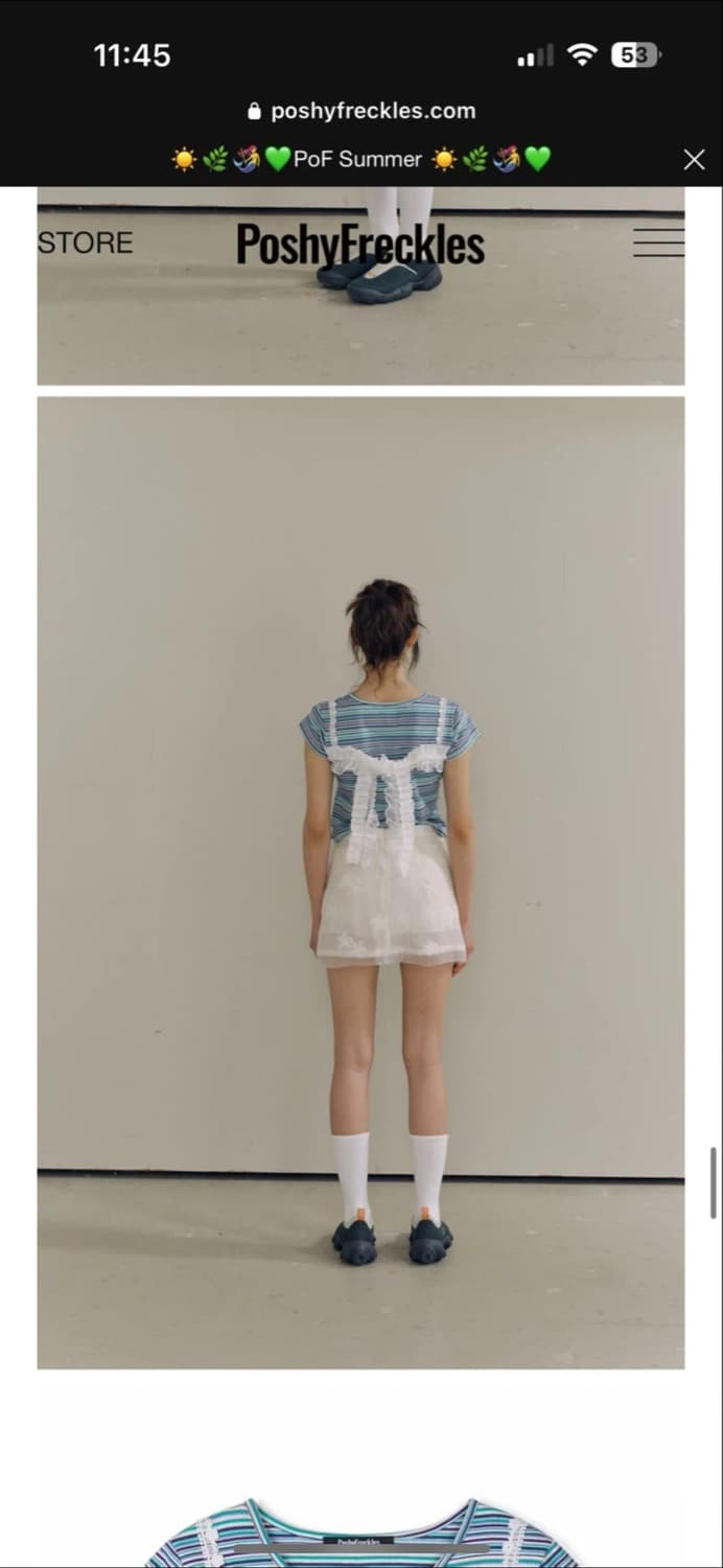 포지프레클즈 레이스 뷔스티에 반팔티 상품이미지4