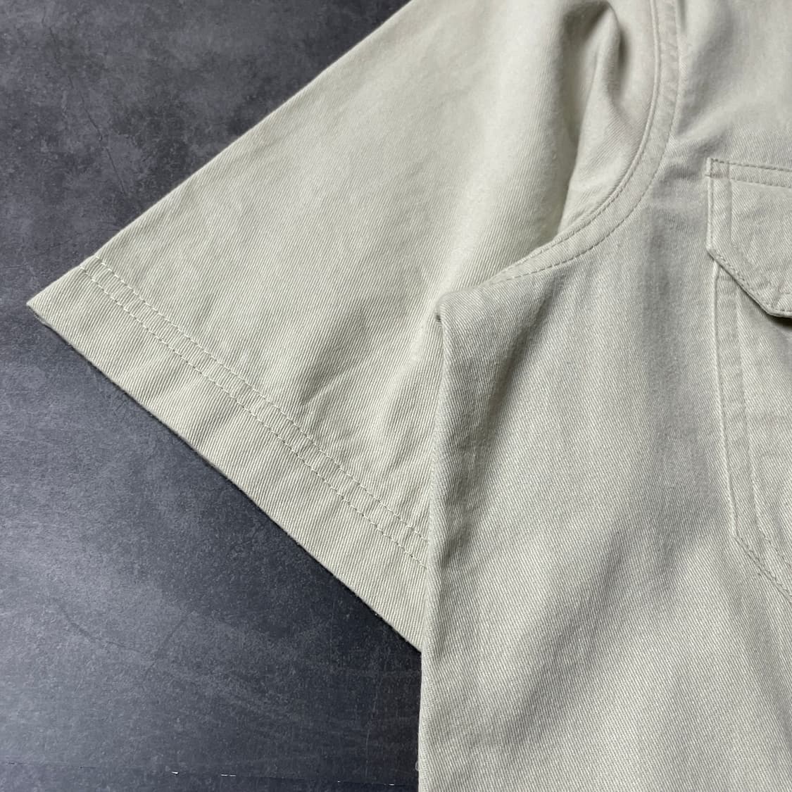 WRANGLER 랭글러 빈티지 아이보리 코튼 워크 반팔 셔츠 A00778 상품이미지5
