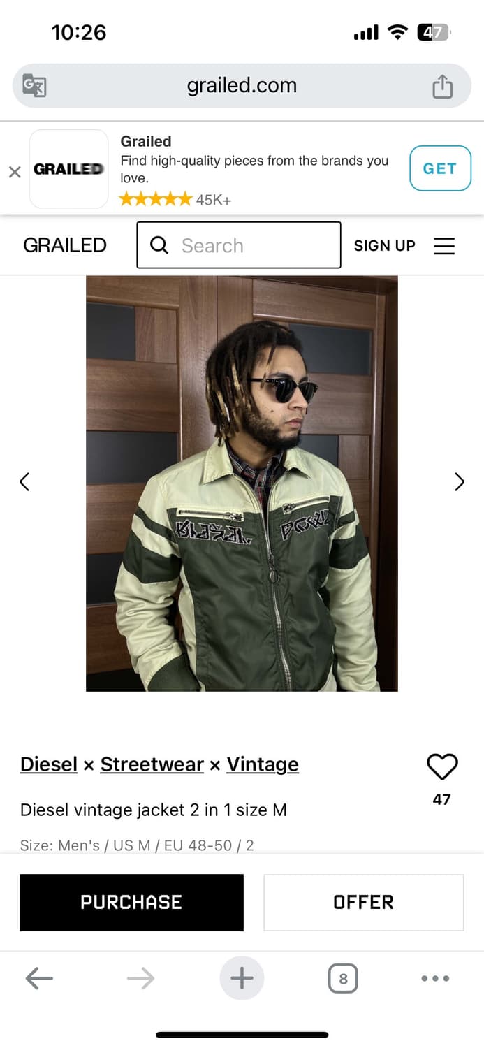 디젤 리버시블 나일론 빈티지 자켓 상품이미지3