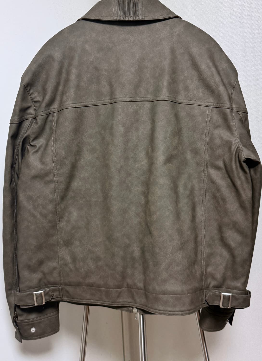 오버핏 빈티지 비건레더 바이커 자켓 XL 상품이미지9