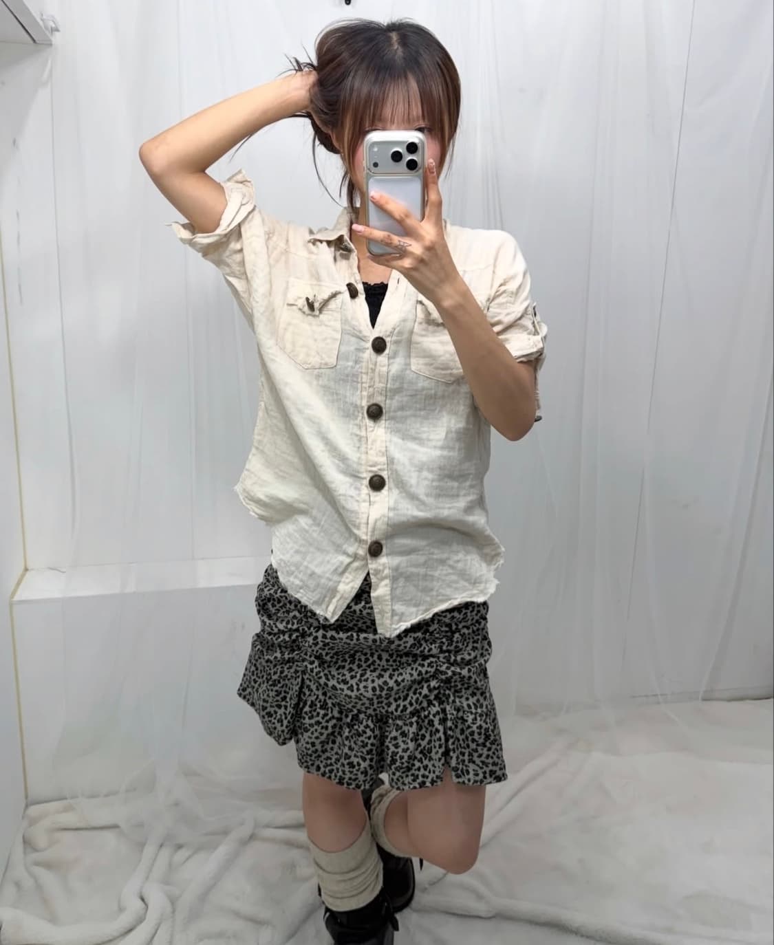 𖤐베이지 호피 온나 코디 set𖤐  상품이미지3