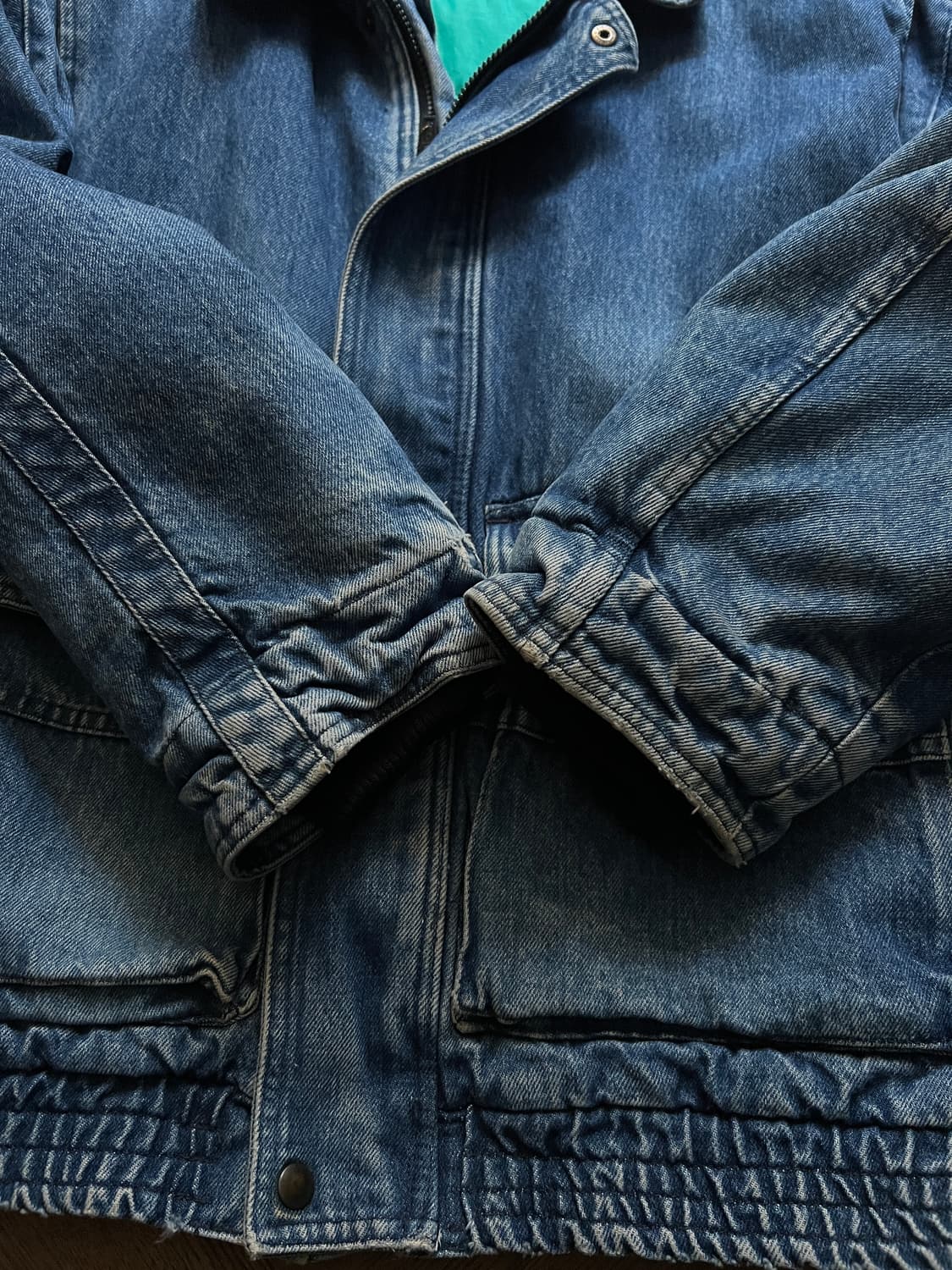 [L]90's USA 빈티지 A-2 타입 데님 봄버 자켓 상품이미지4