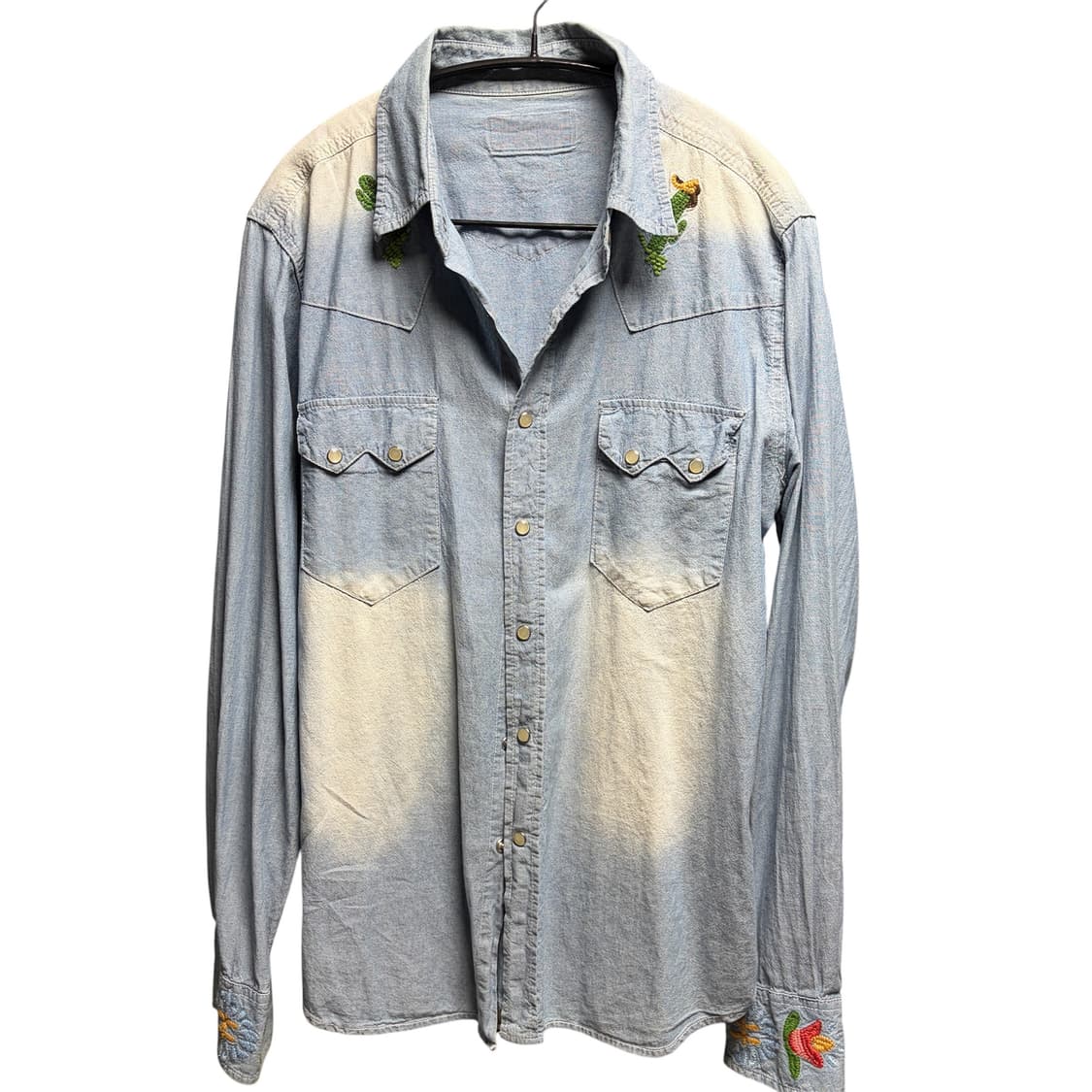 아메리칸 빈티지 데님 자수 셔츠 M 상품이미지1