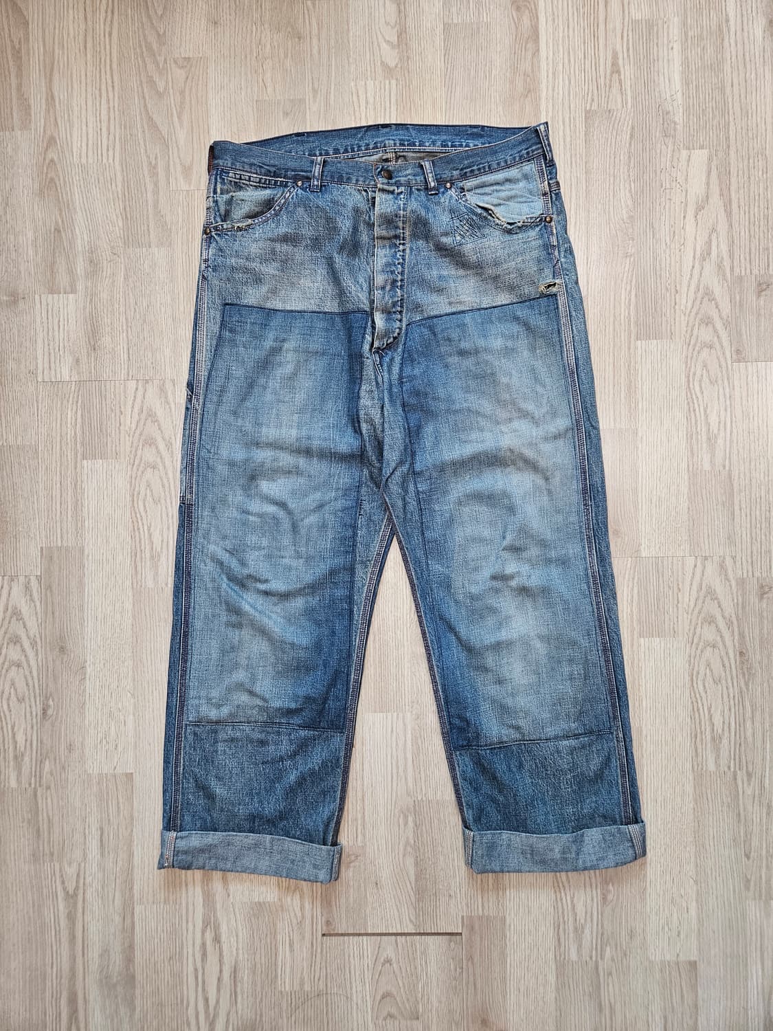 세인트미카엘 더블니 데님팬츠 상품이미지1