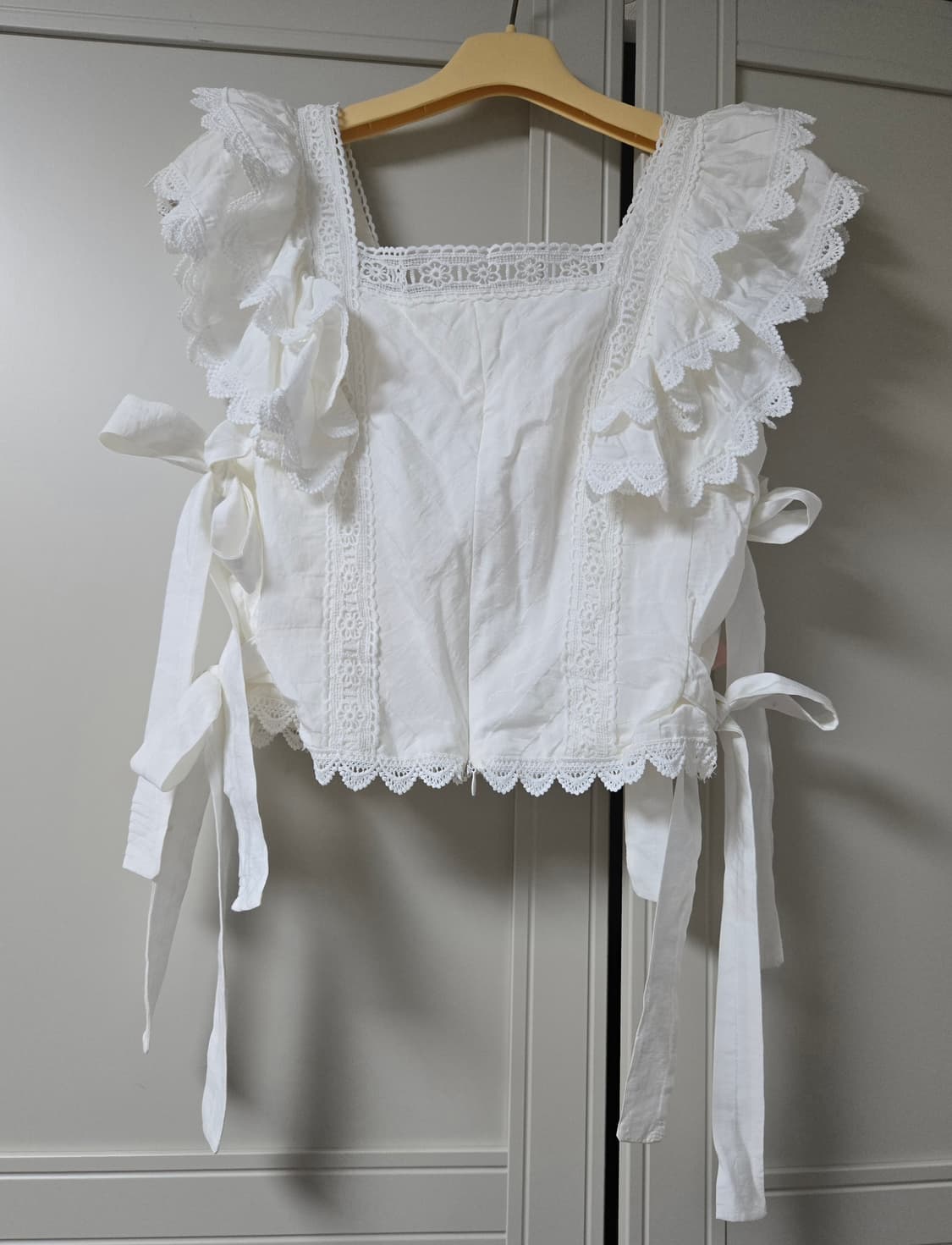 일브 일본 빈티지 stc 화이트 달천 엔젤 레이스 블라우스 상품이미지4