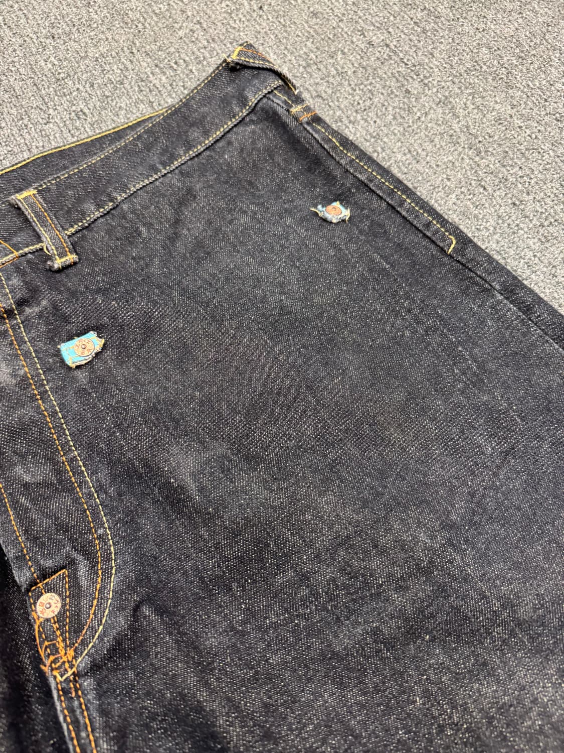 40)에비수 빈티지 앞포켓 흑청 데님팬츠 상품이미지5