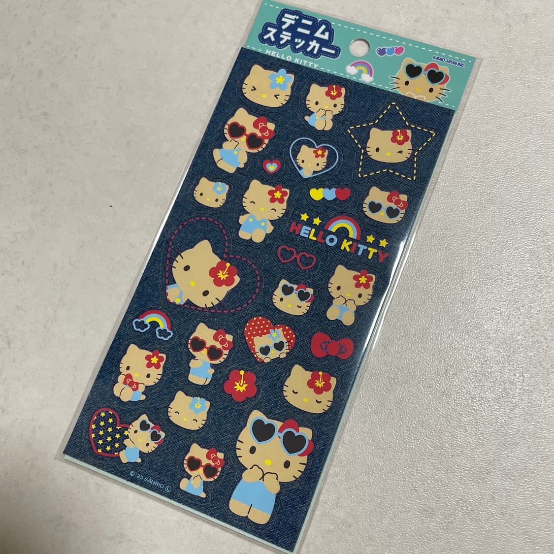 헬로키티 데님 원단 스티커 상품이미지1