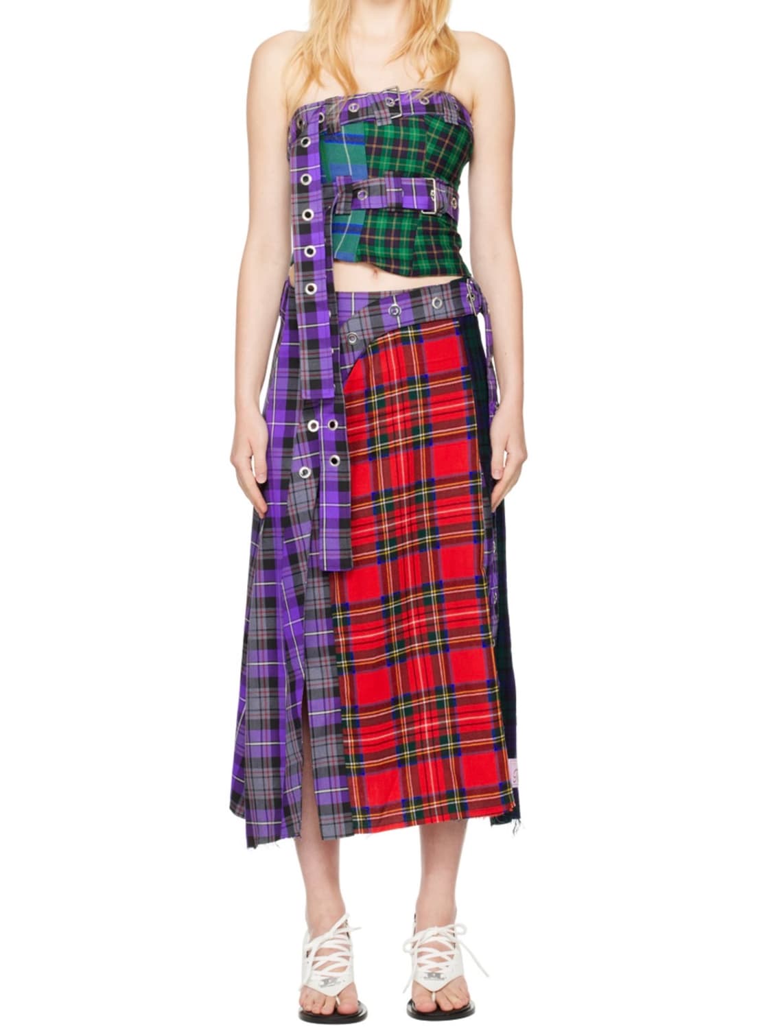 레이브리뷰 타탄 체크 롱스커트  상품이미지1