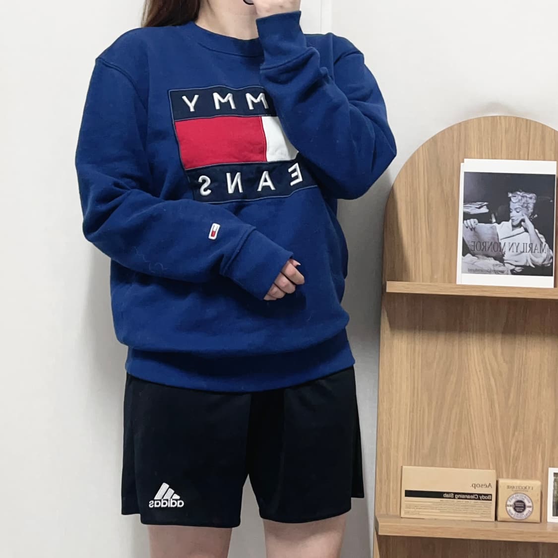 [정품] 타미 네이비 빅패치로고 기모 맨투맨 [ M ] 상품이미지2