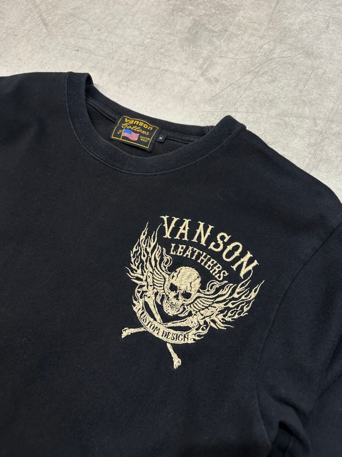Vanson 밴슨레더 스컬 해골 긴팔 티셔츠 상품이미지7