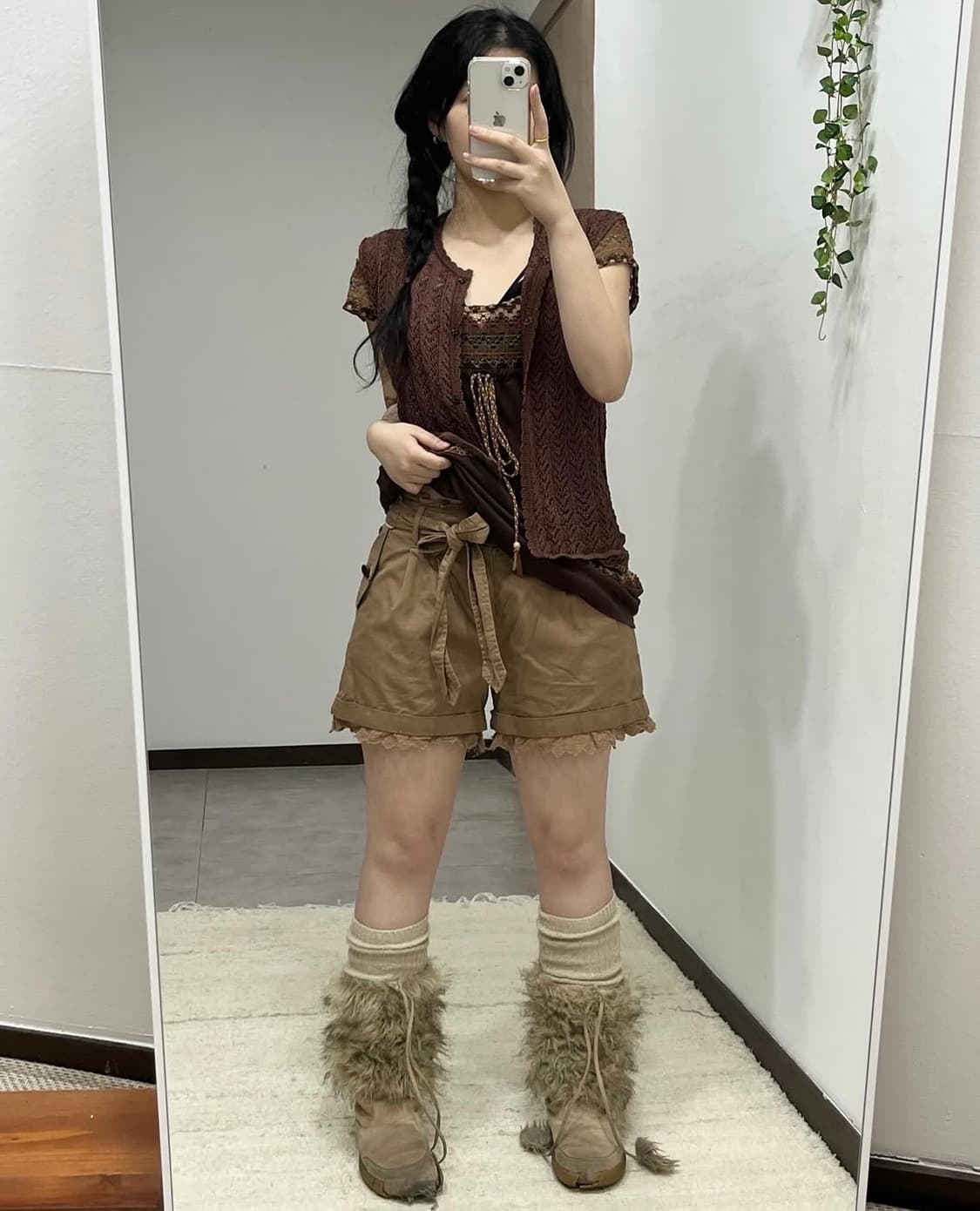 파예모리 빈티지 모리걸 브라운 코디 세트 상품이미지4