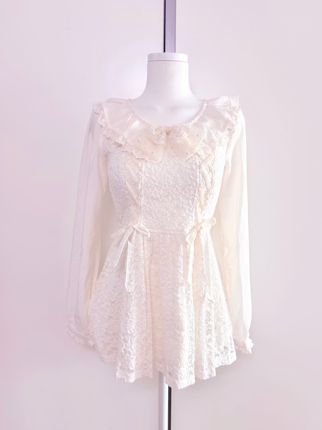 빈티지 리즈리사 리본 프릴 레이스 원피스 히메갸루 양산형  상품이미지1