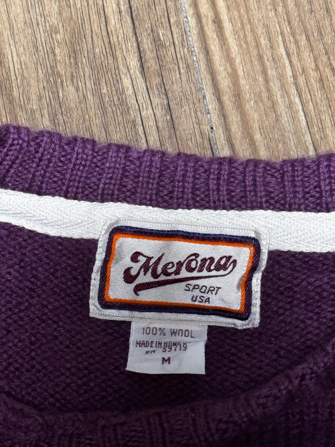 멜로나 USA 퍼플 스트라이프 울 니트 스웨터 상품이미지5