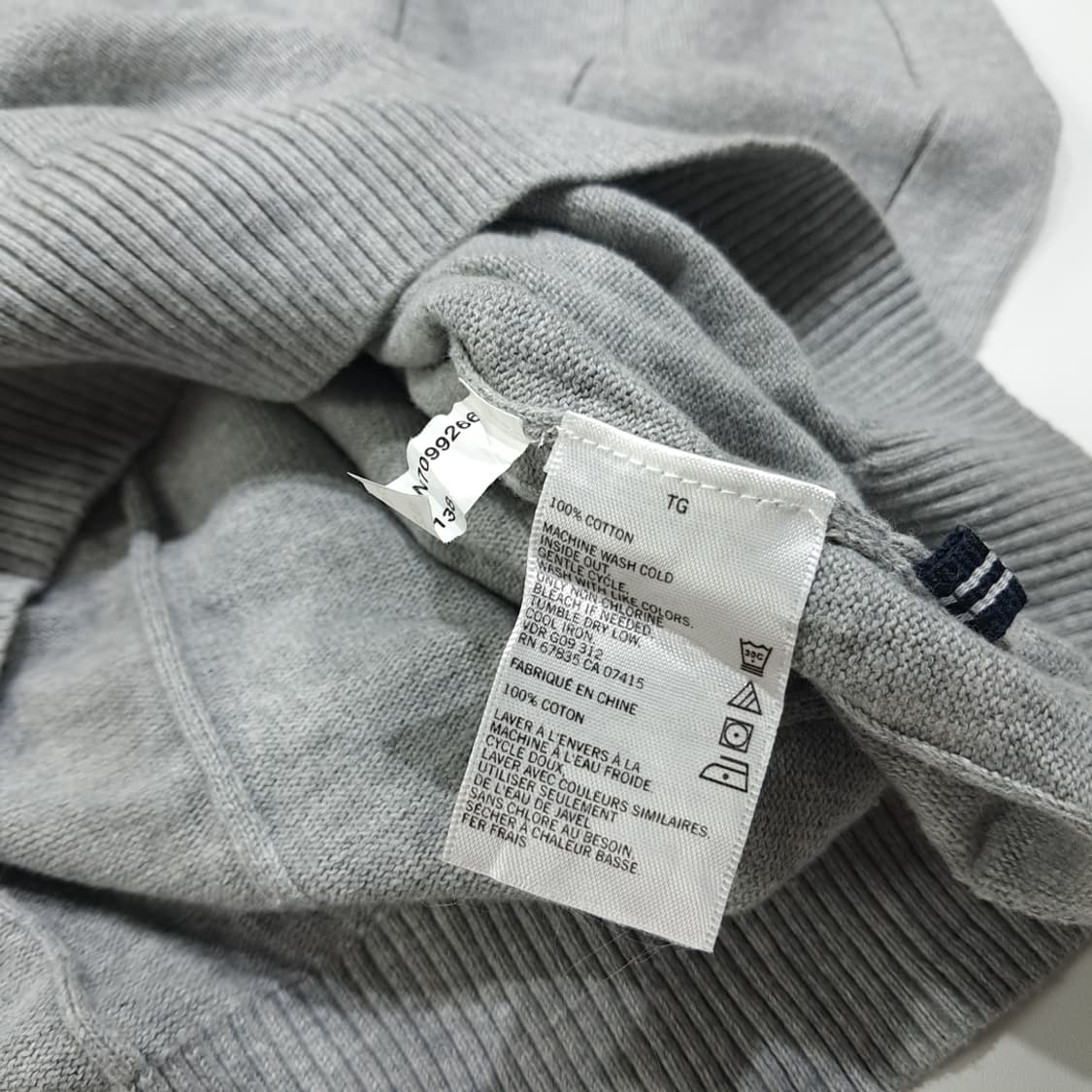 CL137 노티카 코튼 쿼터집업 그레이 니트 스웨터 상품이미지6