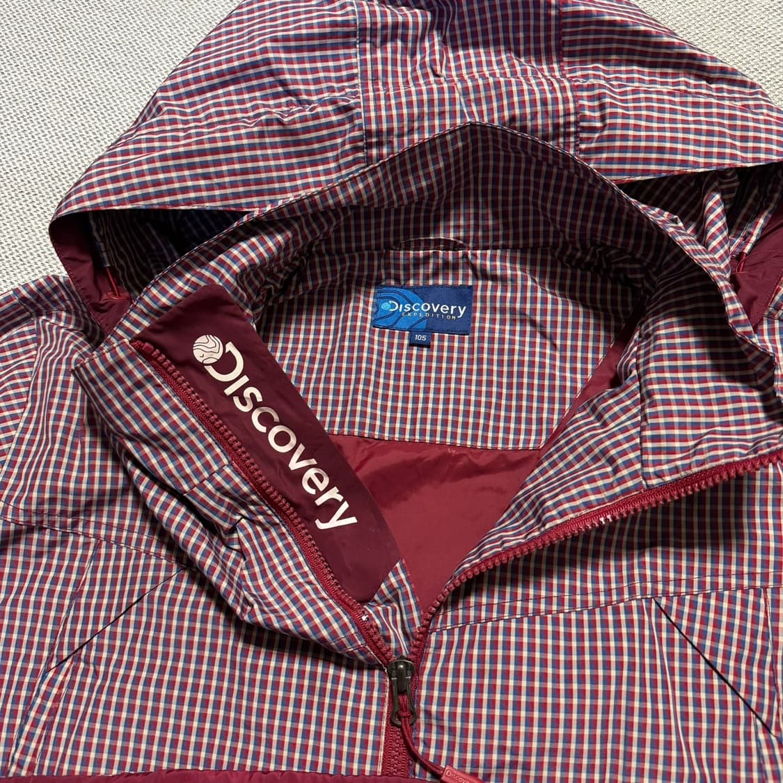 디스커버리 체크 바람막이 자켓 상품이미지2