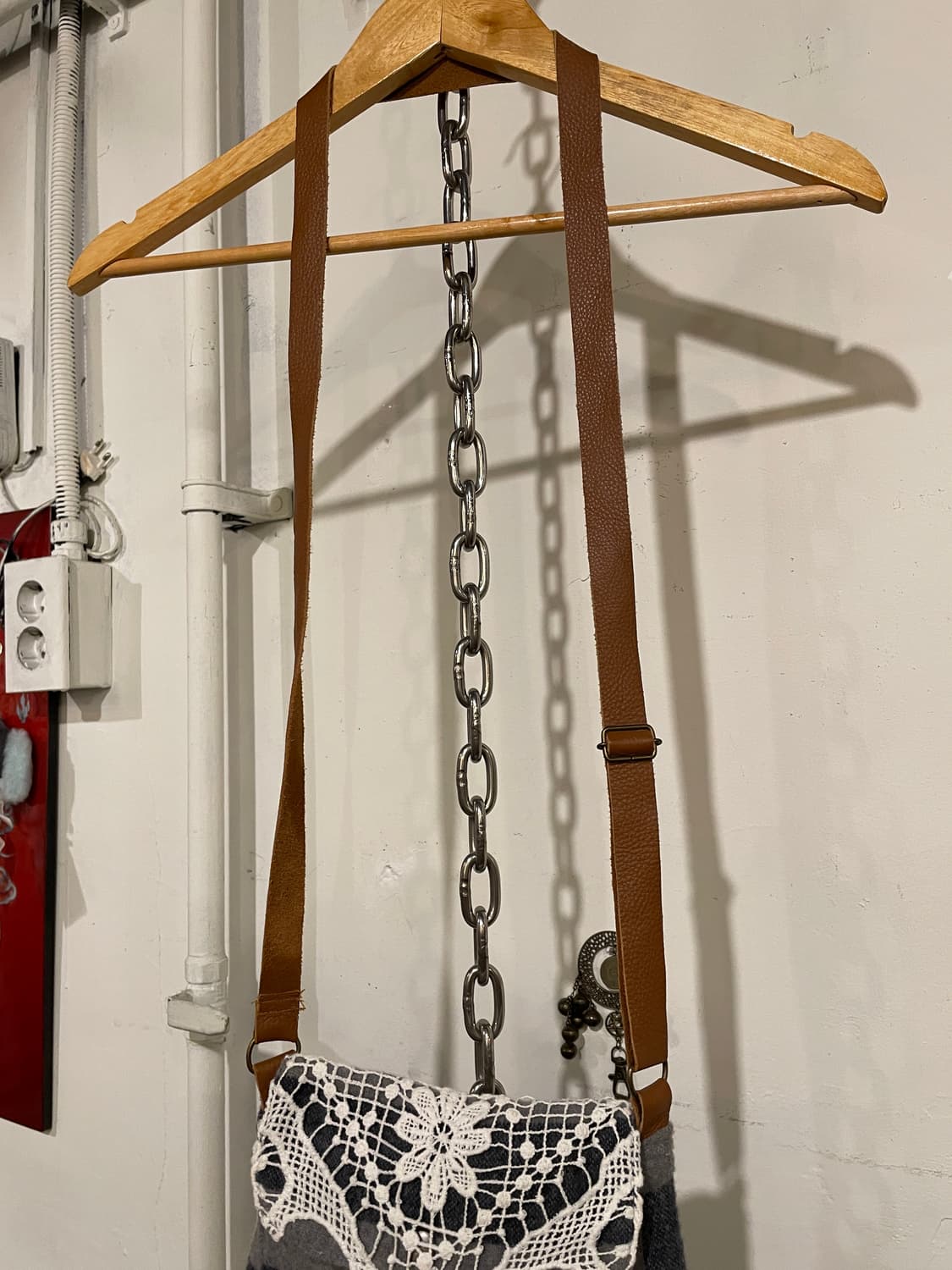 뜨개 플라워 레이스 스트라이프 니트 미니백 모리 상품이미지3