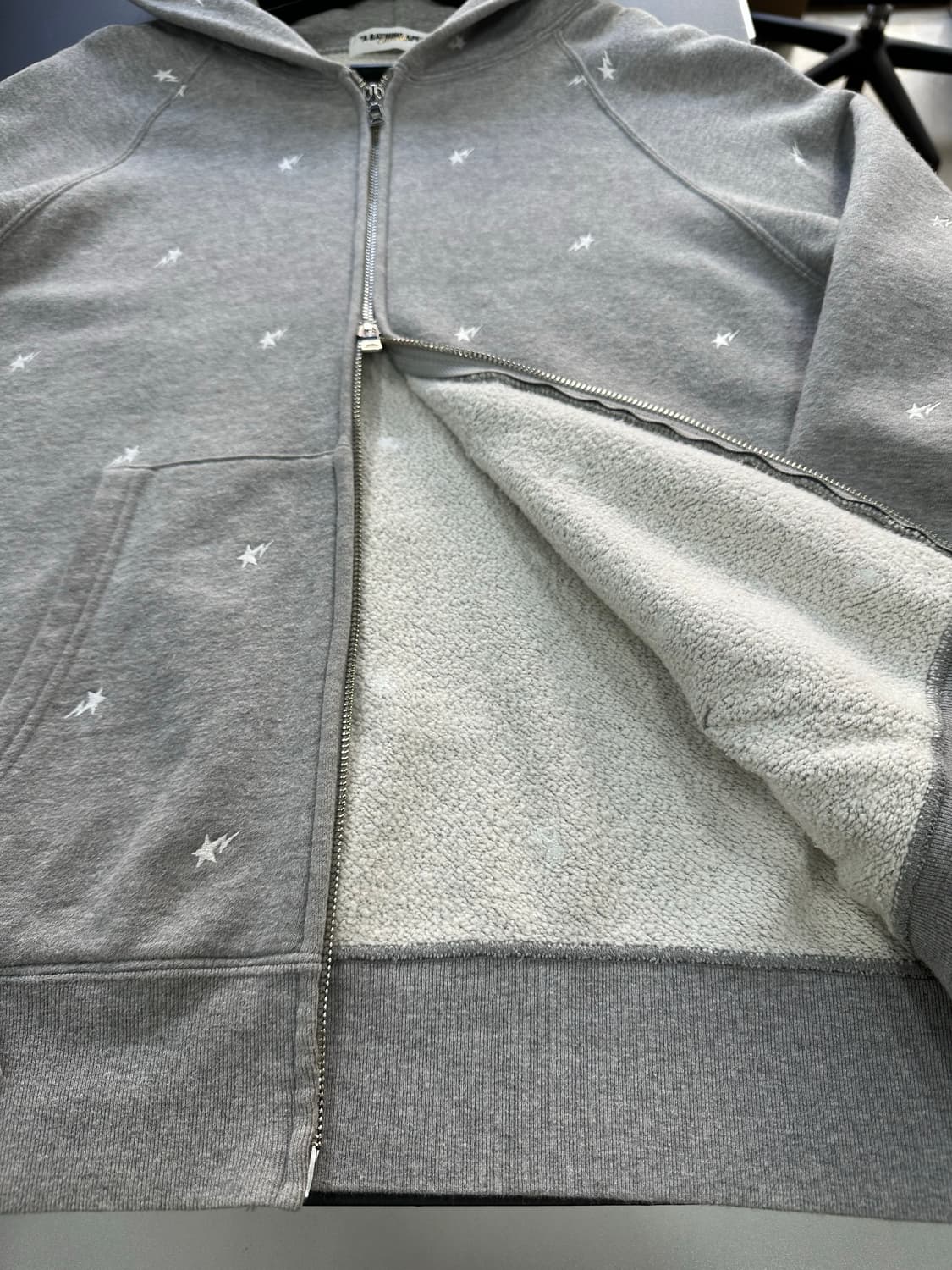 베이프 OG 스타 자수 후드집업 그레이 상품이미지8