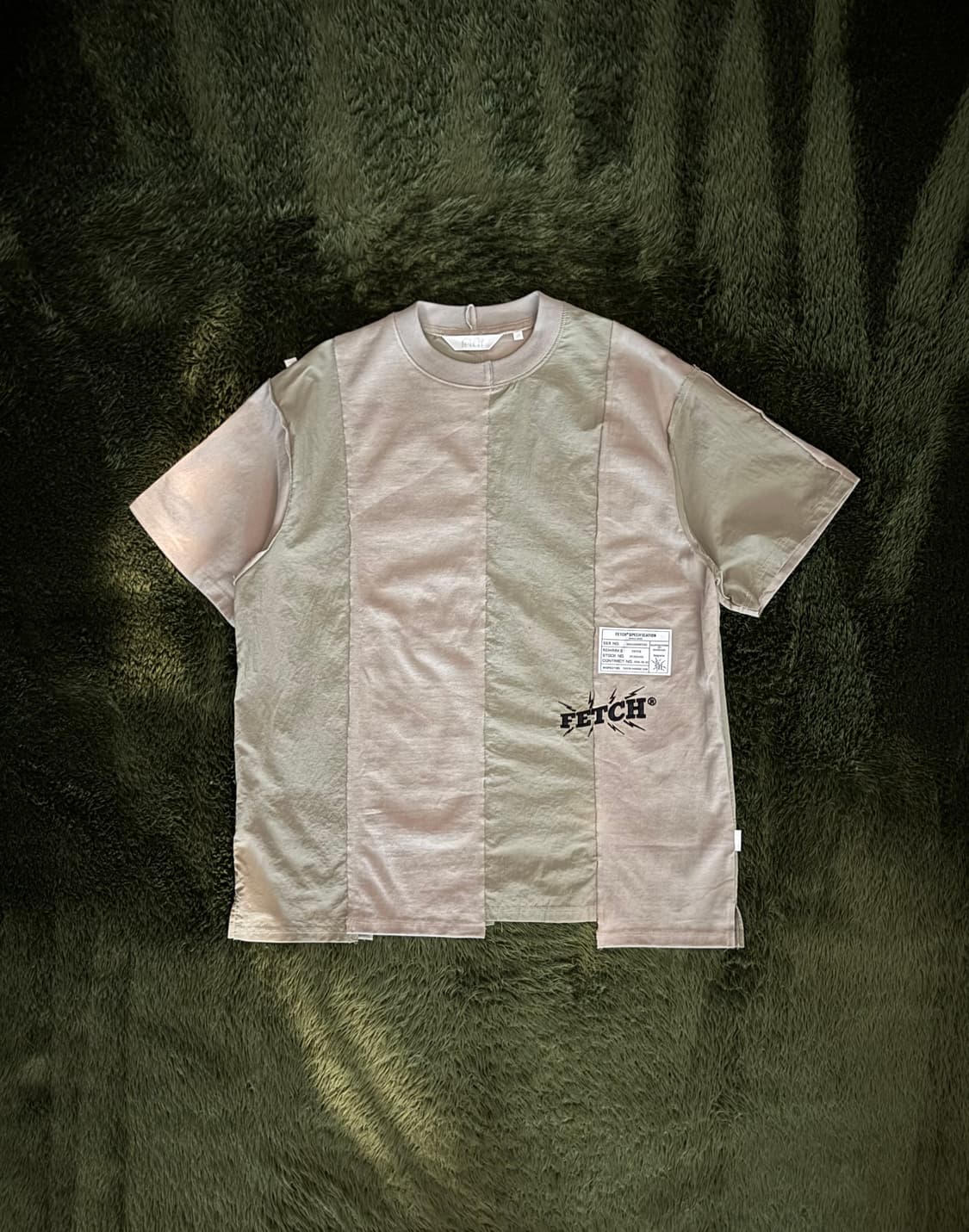 [XL] FETCH 페치 선데이 패널 엠브로이더리 로고 티셔츠 베이지 상품이미지1