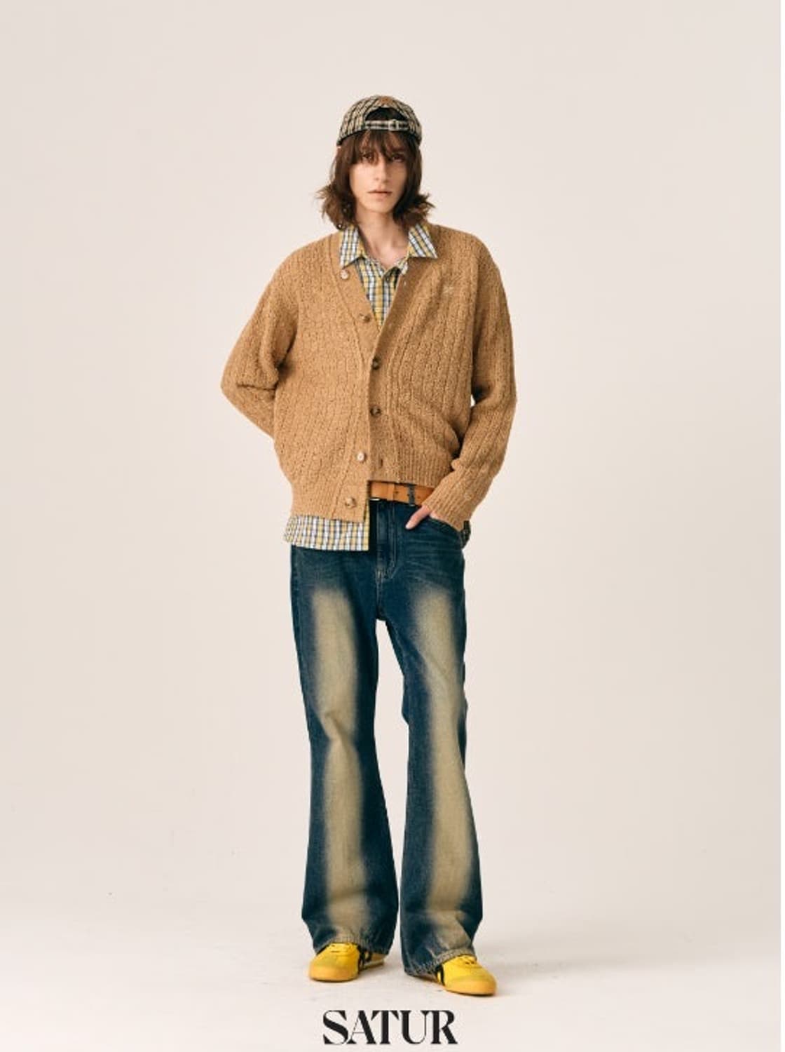 SATUR 파로 부클 가디건 브라운 M-L 상품이미지2