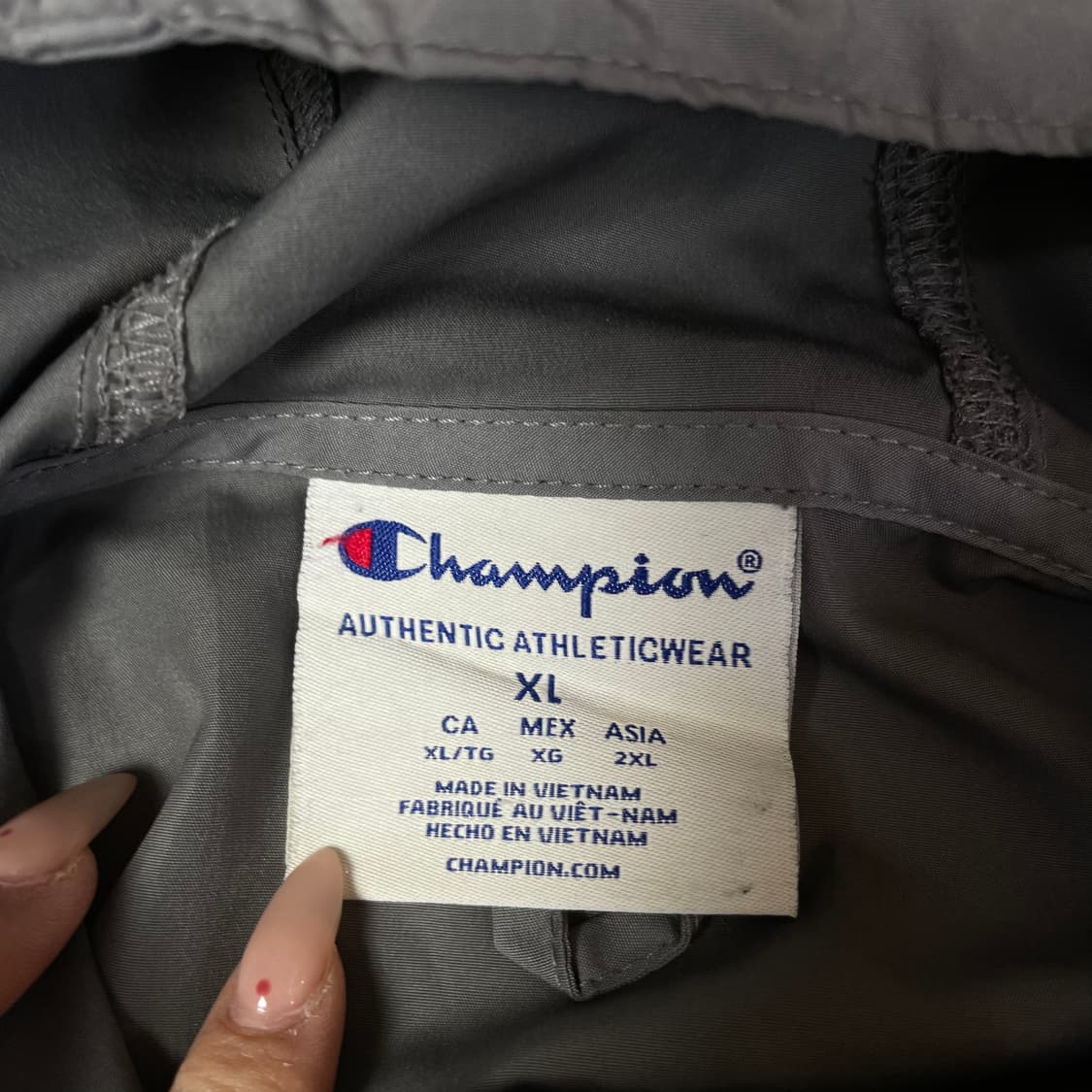 챔피온 그레이 블랙 투톤 아노락 바람막이 자켓 XL 상품이미지4