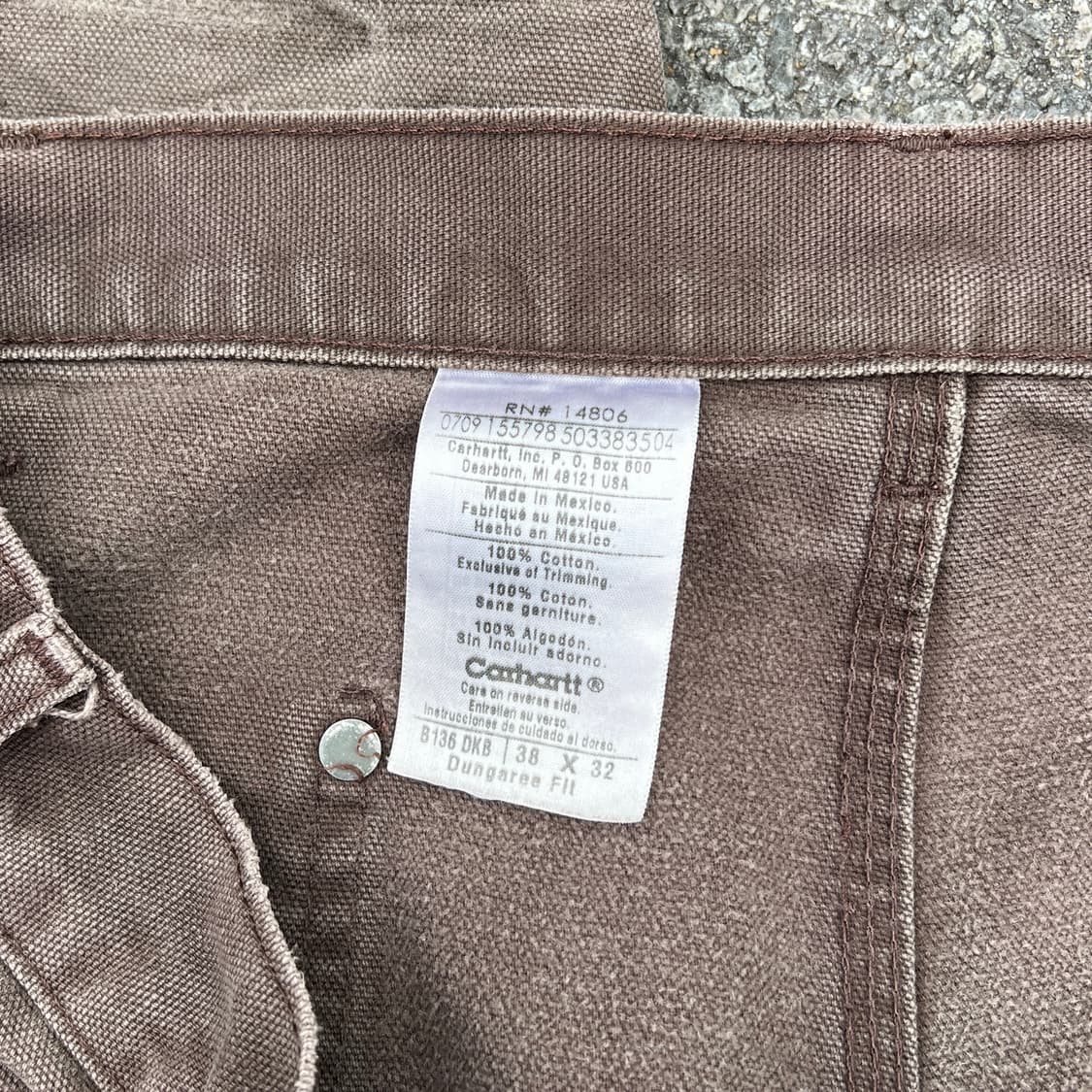 [38] 00s 칼하트 더블니 다크브라운 하드 페이드 상품이미지9