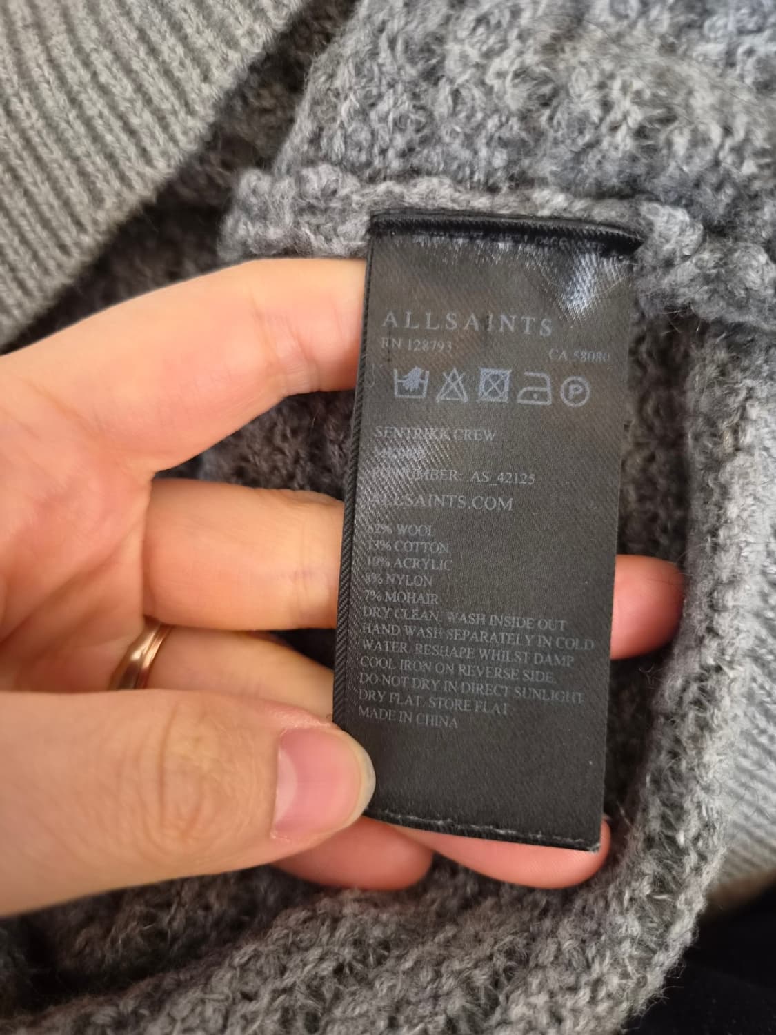 올세인츠 남성 간절기울라운드니트 M사이즈 상품이미지8