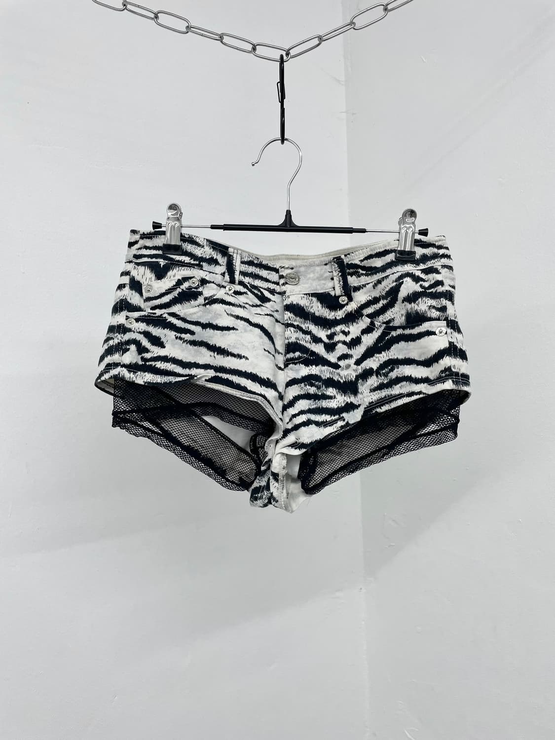 펑크 지브라 네트 레이어드 숏츠 상품이미지2