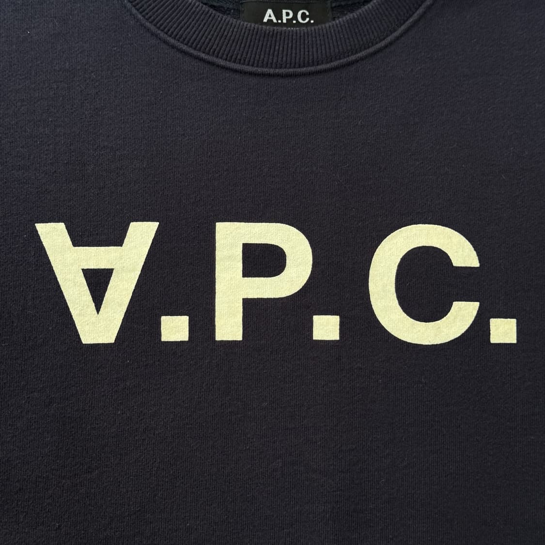 아페쎄 빅로고 네이비 스웻 맨투맨 M 상품이미지4