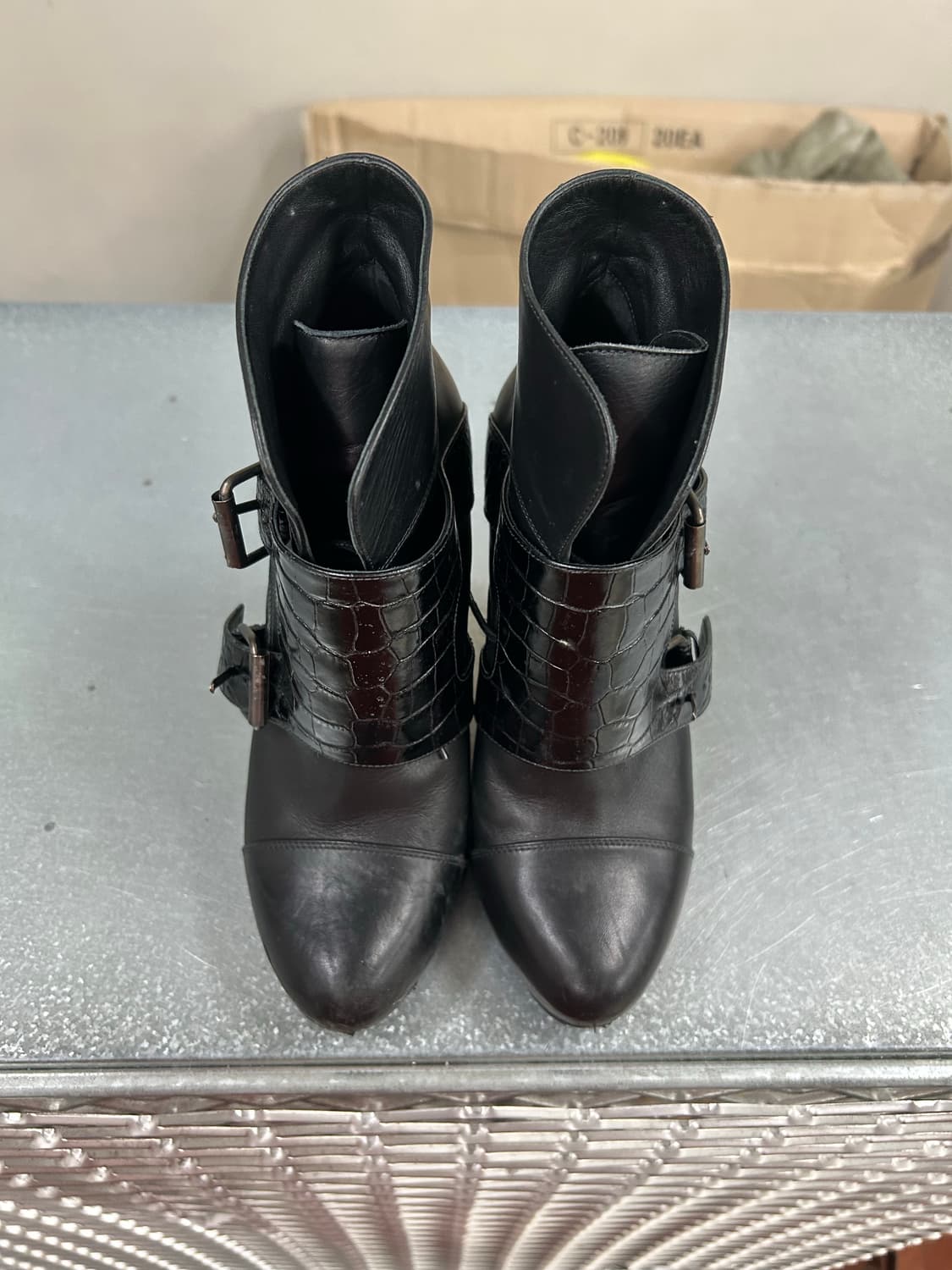 사카이 버클 레더 웨지부츠 블랙 36 상품이미지5