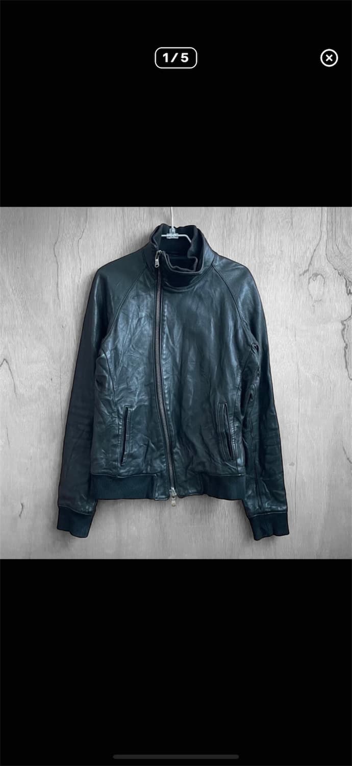 준 하시모토 사선 램스킨 레더 자켓 상품이미지1