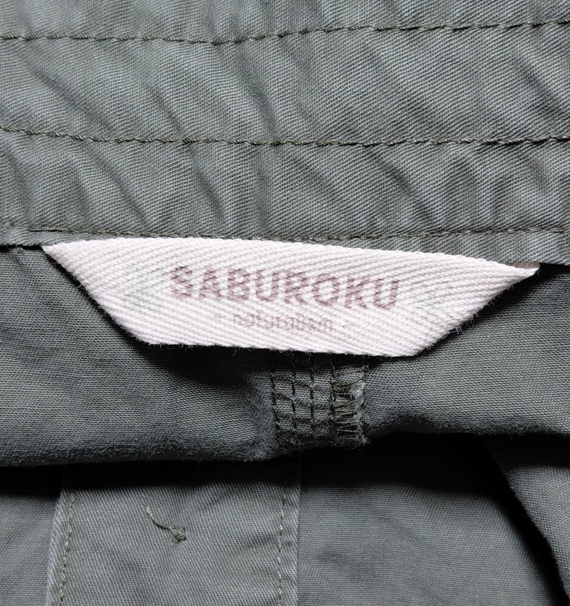 [M] 사브로쿠(SABUROKU) 빈티지 카키 워크웨어 버튼 원피스 상품이미지6