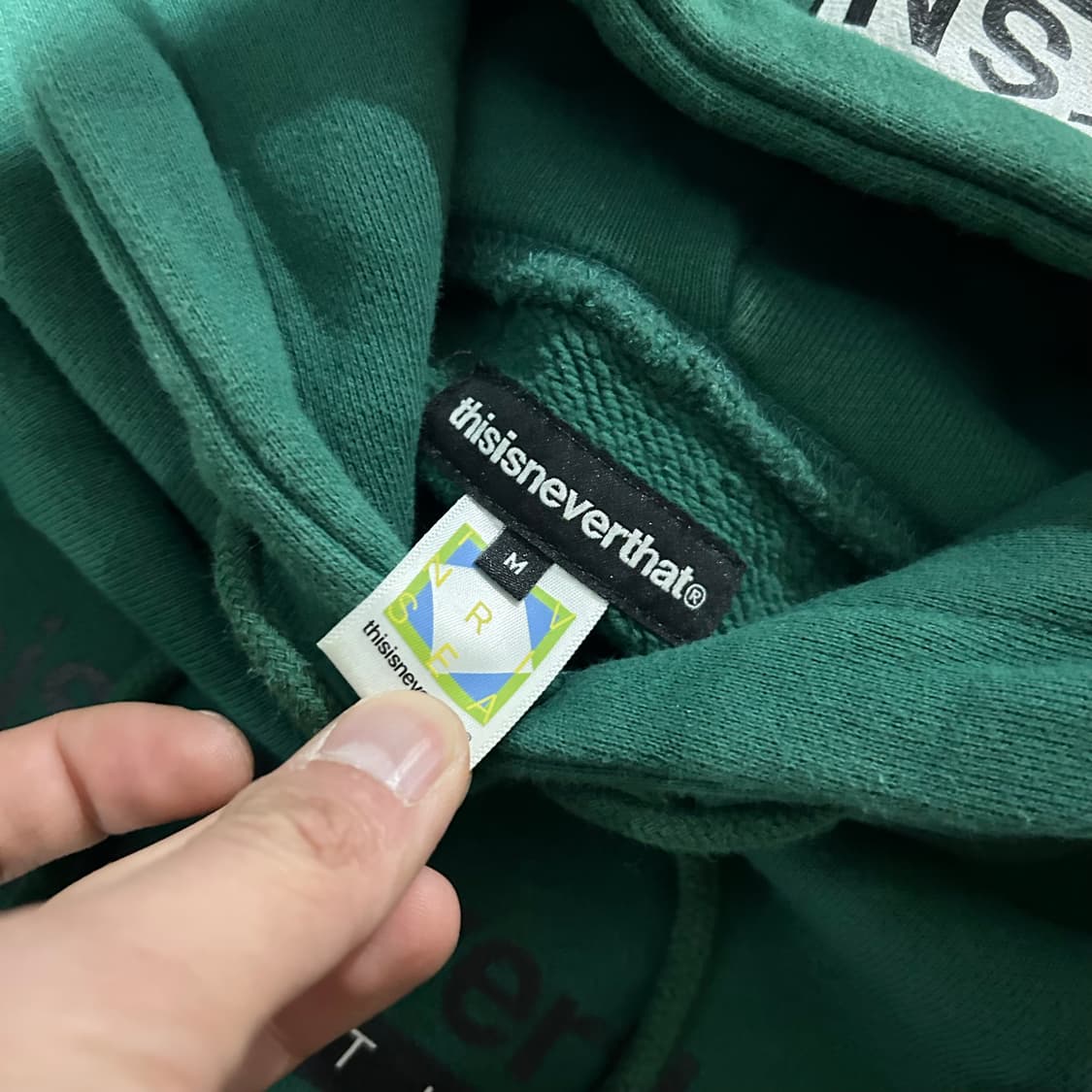 디스이스네버뎃(Thisisneverthat) 그린 후드티 상품이미지5