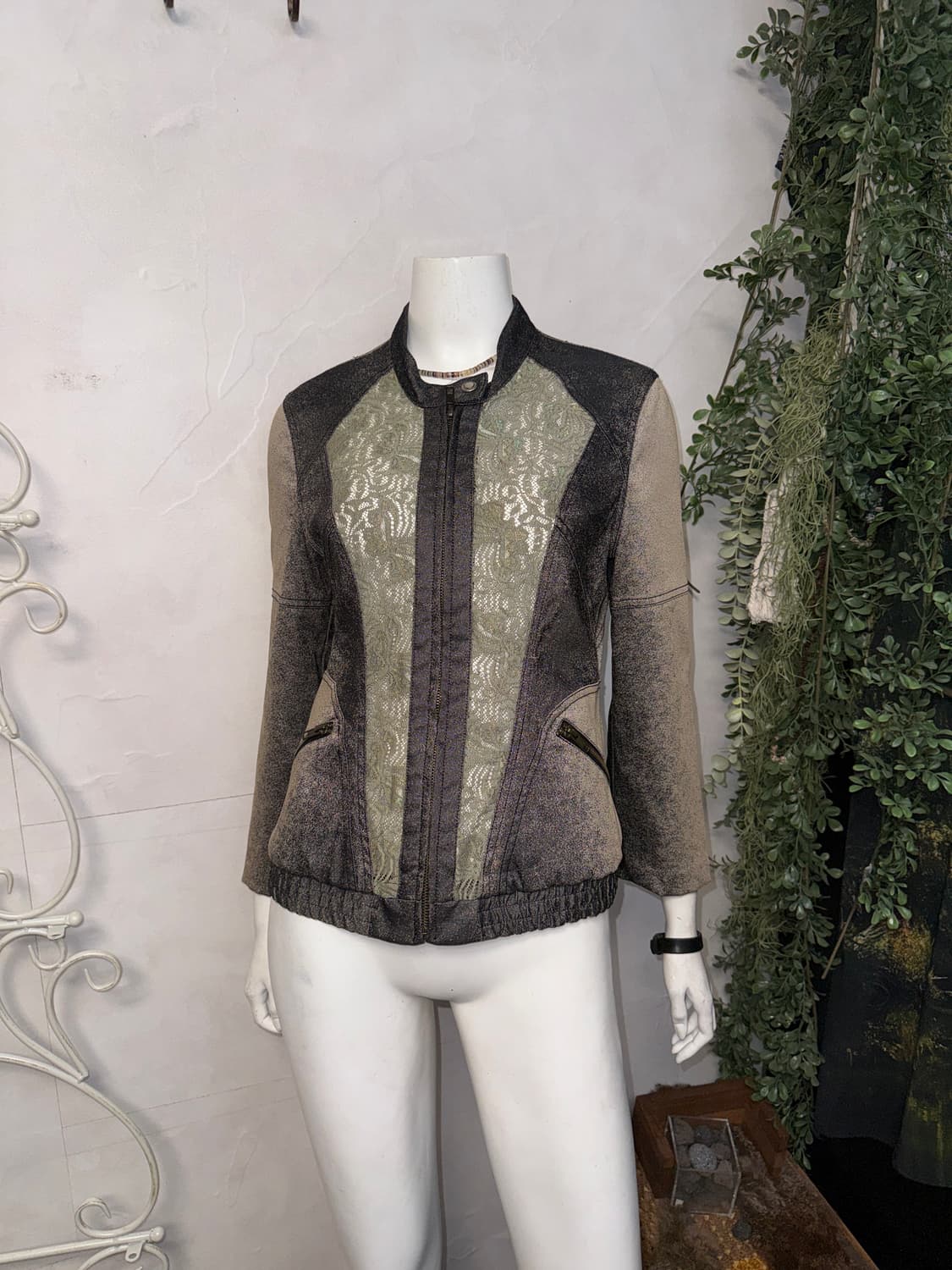 Charcoal green tie dye oriental lace jk 상품이미지4