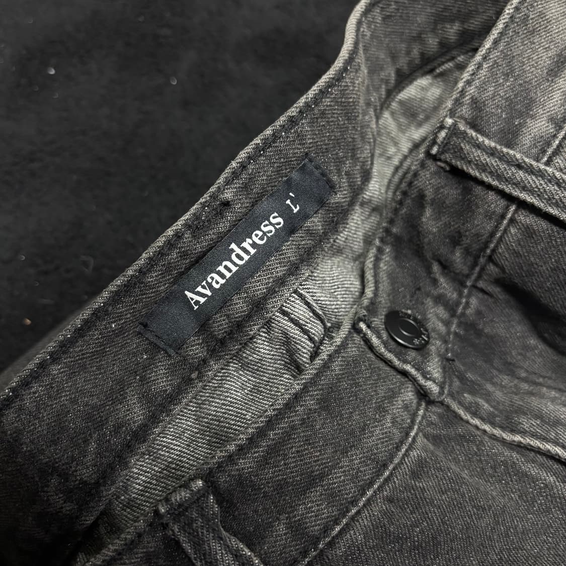 새상품 L 어반드레스 흑청 디스트로이드 부츠컷 플레어진 상품이미지4