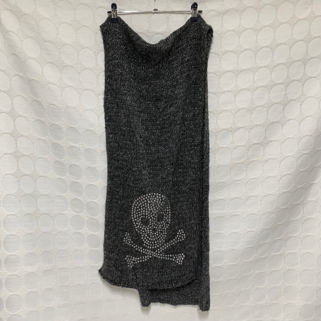 vintage 해골 무늬 니트 머플러 상품이미지3