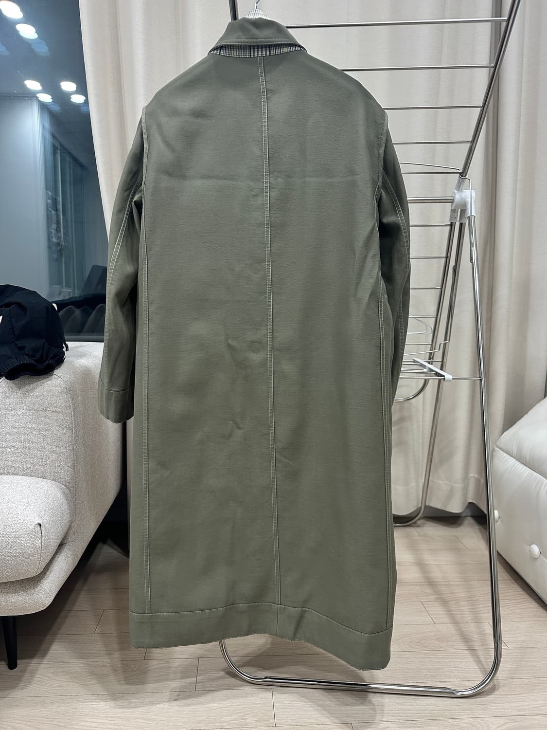 프론트로우x렉토 체크 리버시블 트렌치코트 S 상품이미지6