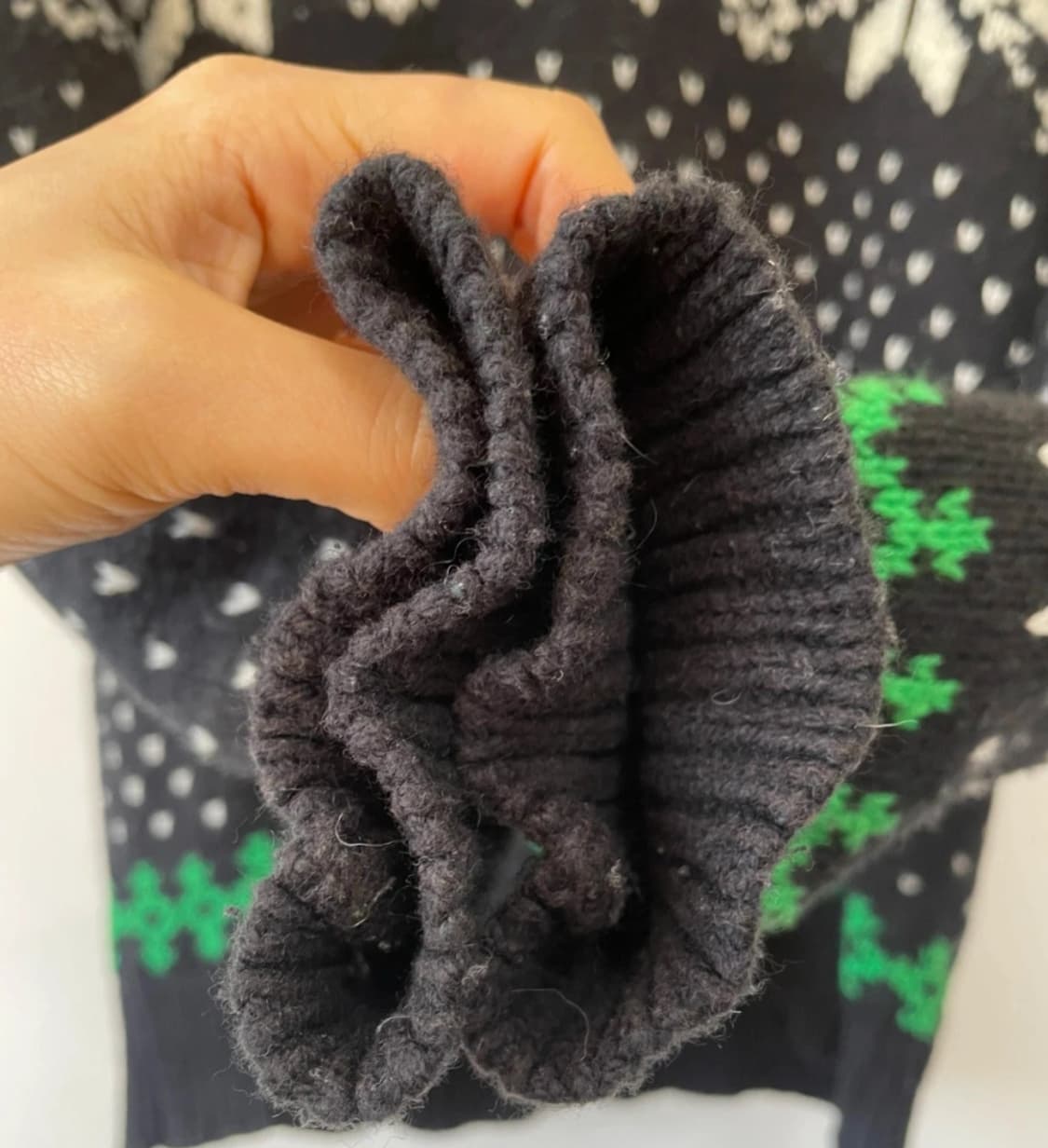 폴로랄프로렌 블랙노르딕 스노우플레이크 숄카라 니트  상품이미지4