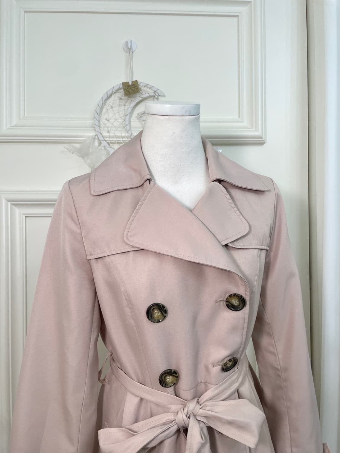 pink lovley spring trench midi coat 상품이미지6