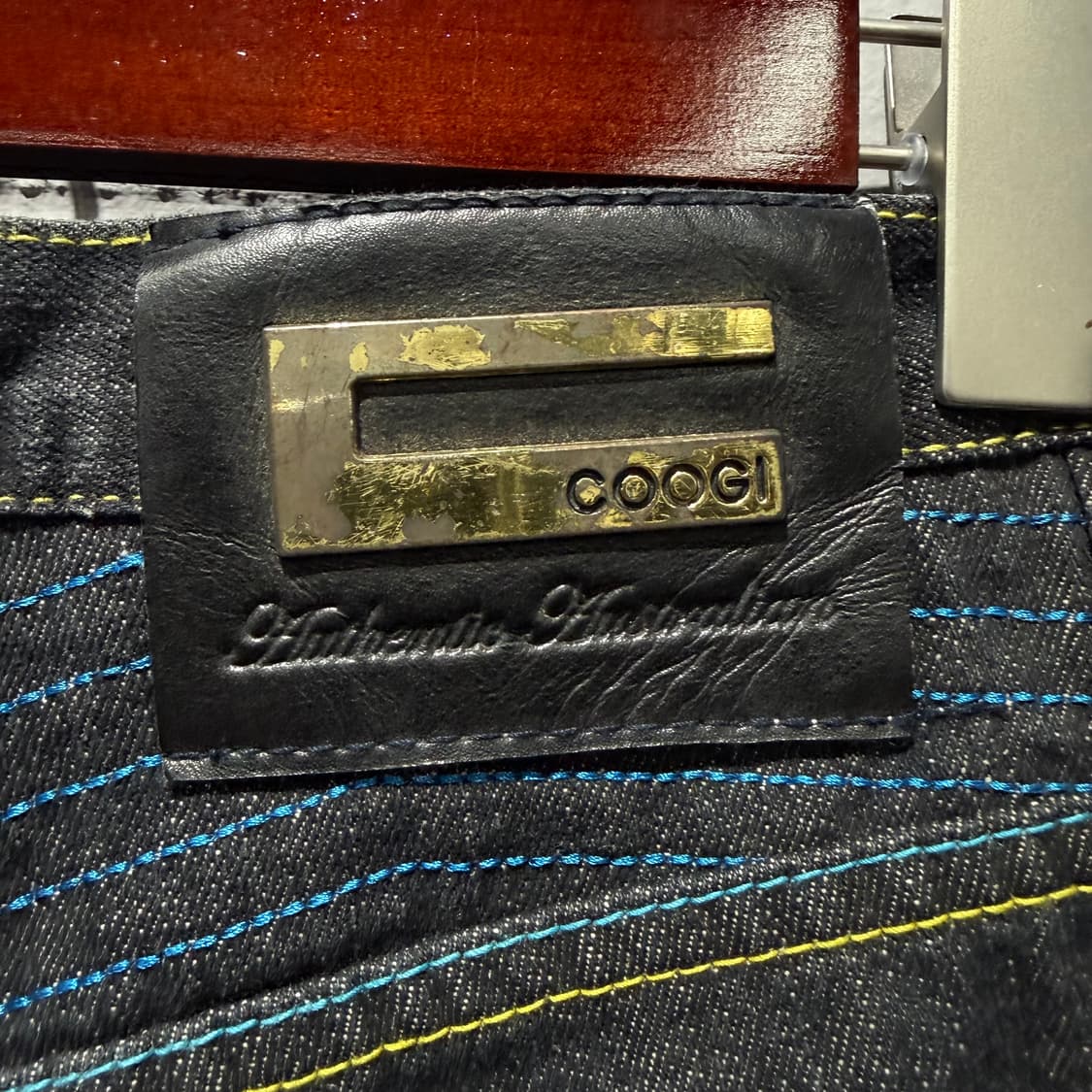 쿠지 타이거 자수 데님 반바지 상품이미지3