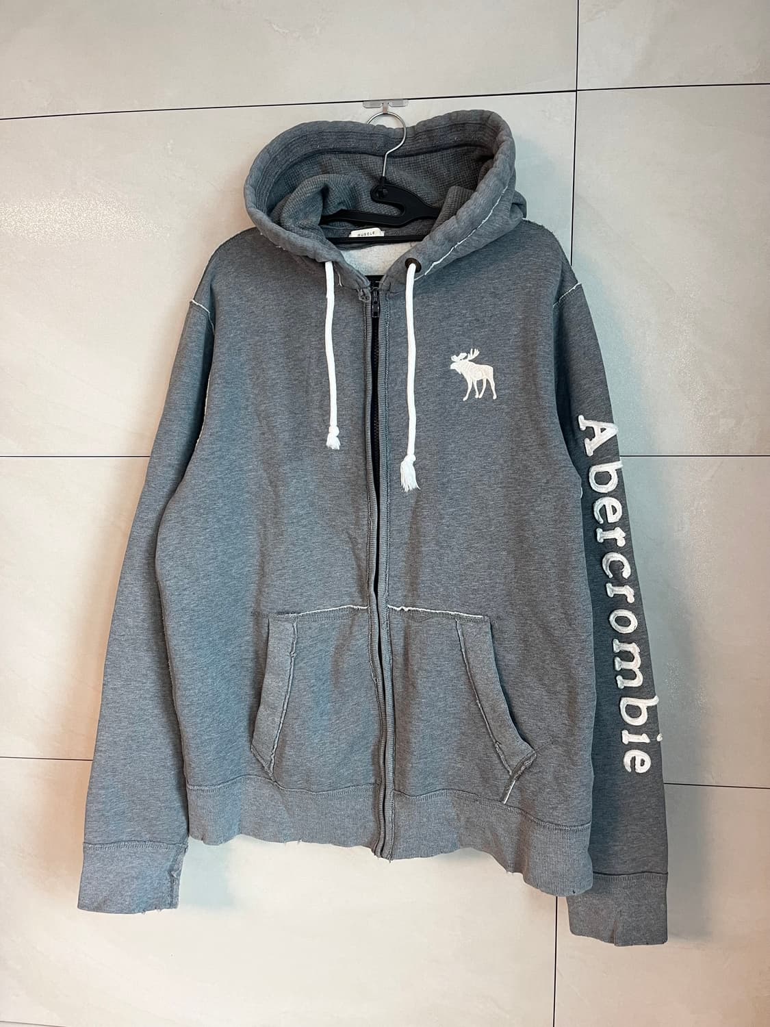 (XL) 아베크롬비 화이트 순록 후드집업 그레이 상품이미지2