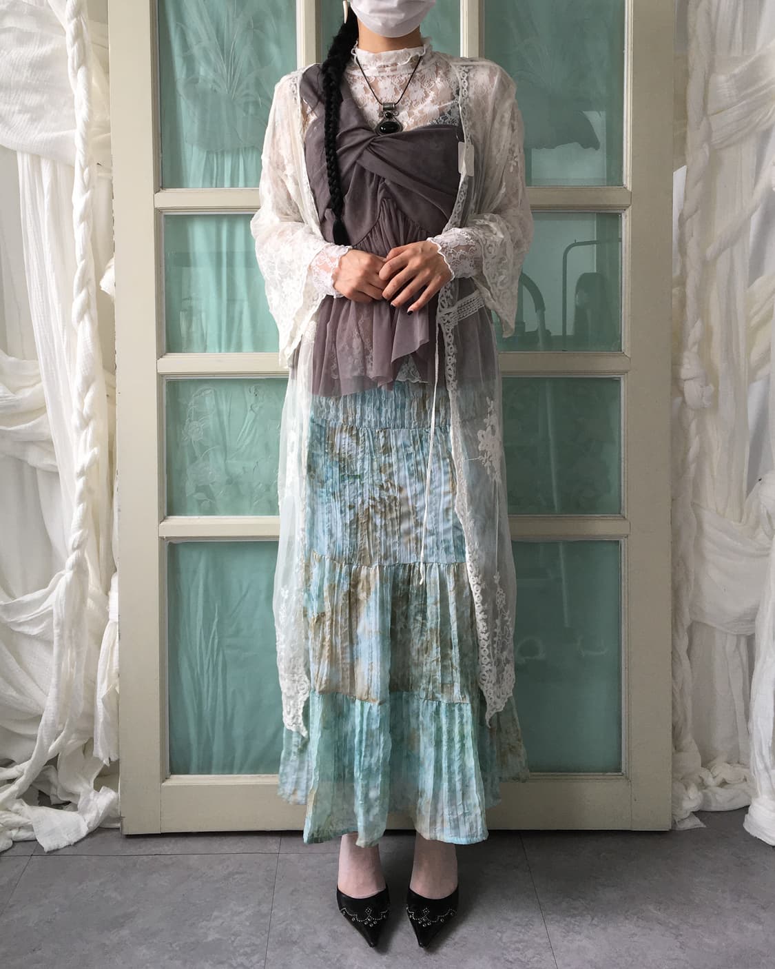 Ornament mood lace long cardigna 상품이미지9