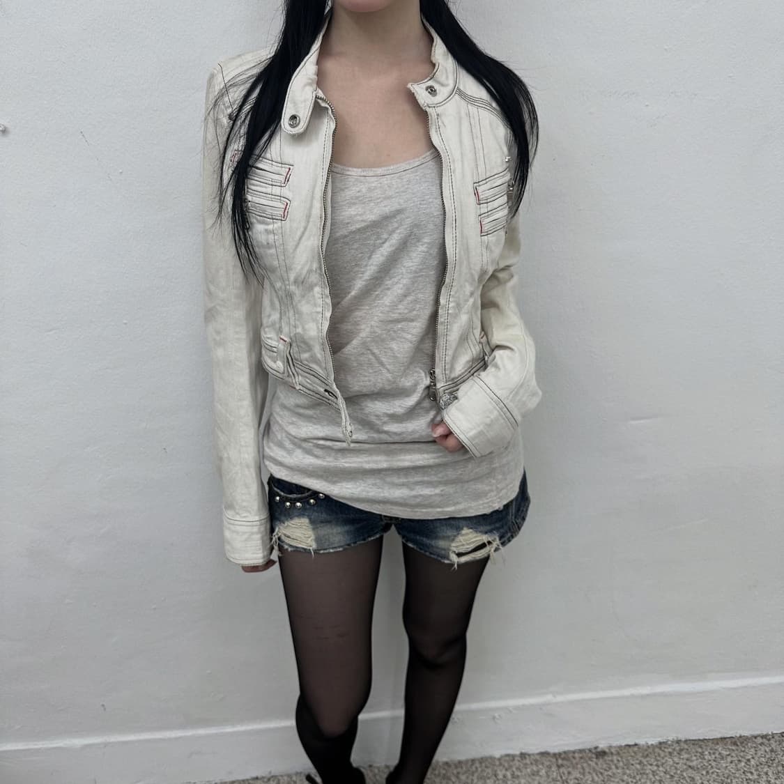multi pocket detail short denim jacket 상품이미지1