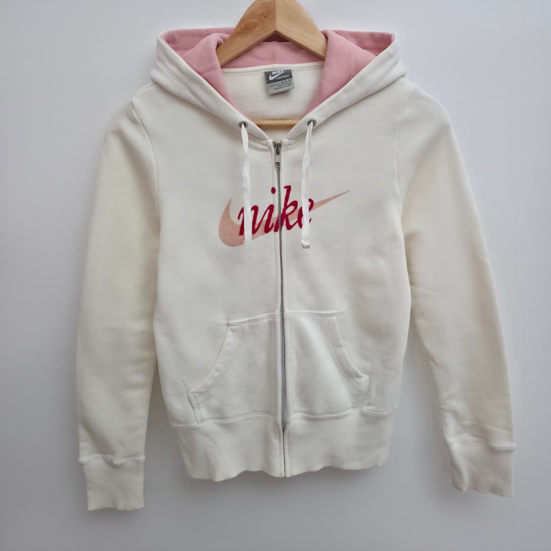 [S] 나이키 y2k 화이트/핑크 후드집업 상품이미지1